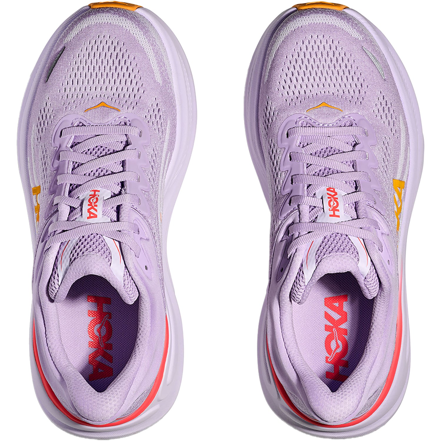 Womens Hoka one one Women's Hoka Bondi 9 Aster Flower/Starlight Glow Mesh (Neutral Support) Aster Flower/Starlight Glow Mesh