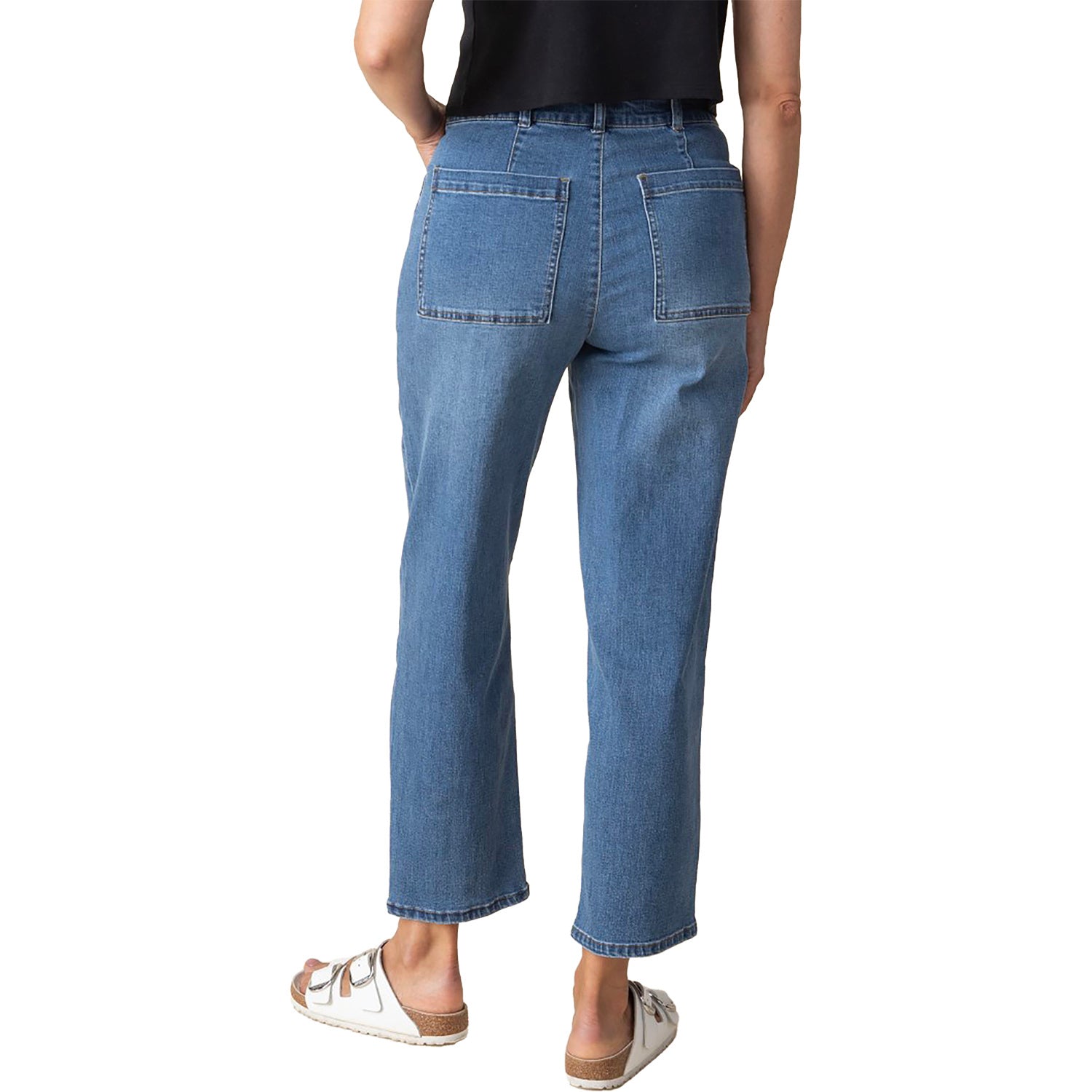 Womens Habitat Habitat Stretch Denim Barrel Leg Women's Pants Medium Denim Medium Denim