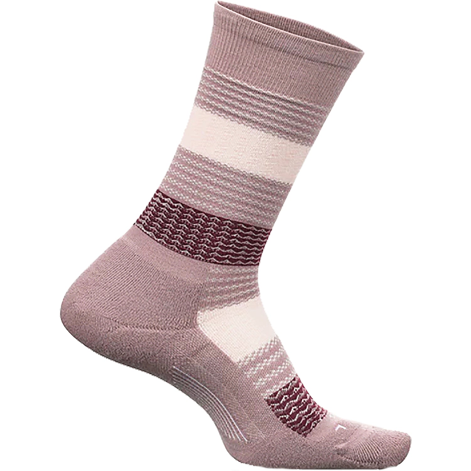 Womens Feetures Feetures Everyday Cushion Crew Socks Women's Socks Jacquard Block Lilac Jacquard Block Lilac
