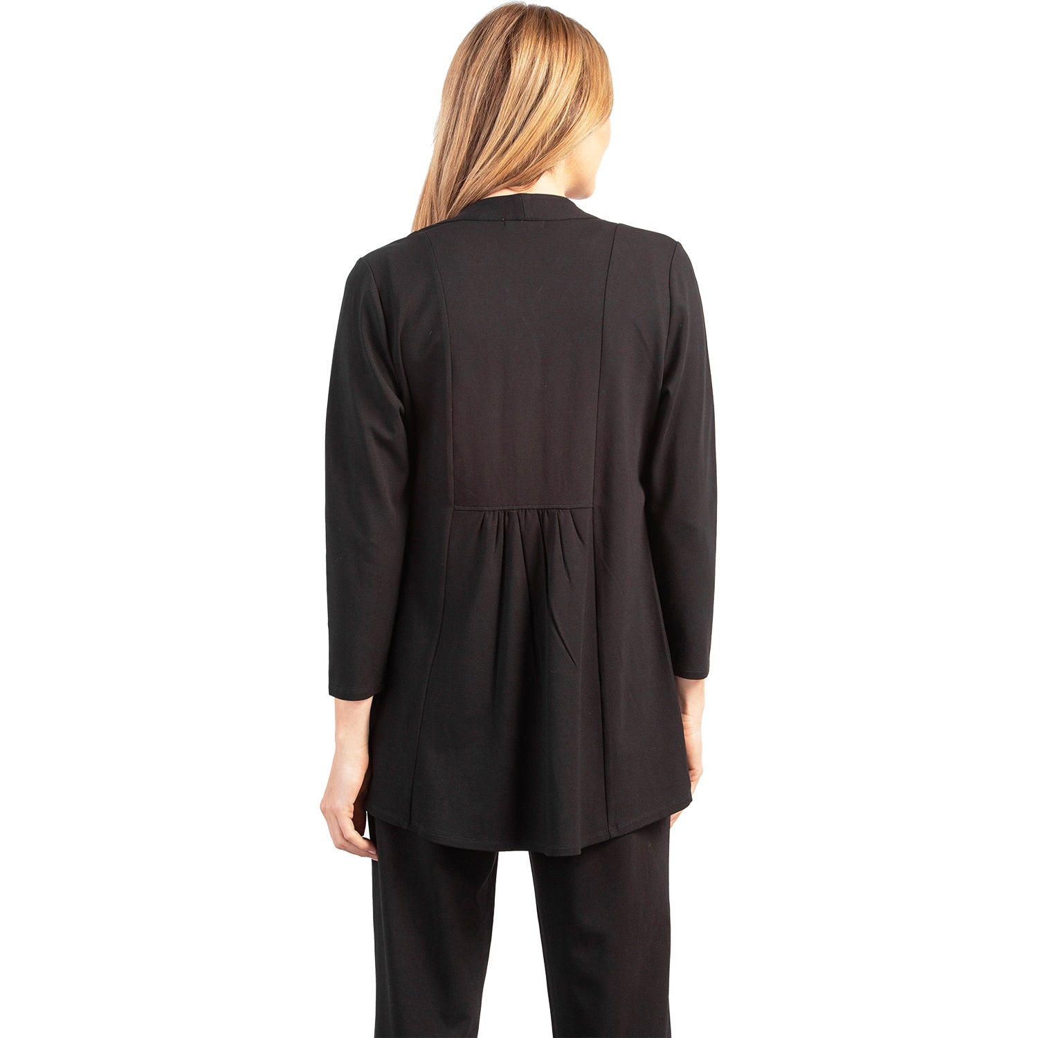 Womens Habitat Women's Habitat Long Shirred Back Open Front Jacket Black Black
