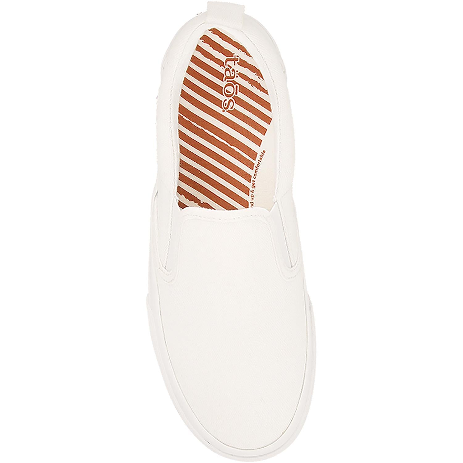 Womens Taos Taos Rubber Soul Women's Slip On Sneakerss White Canvas White Canvas