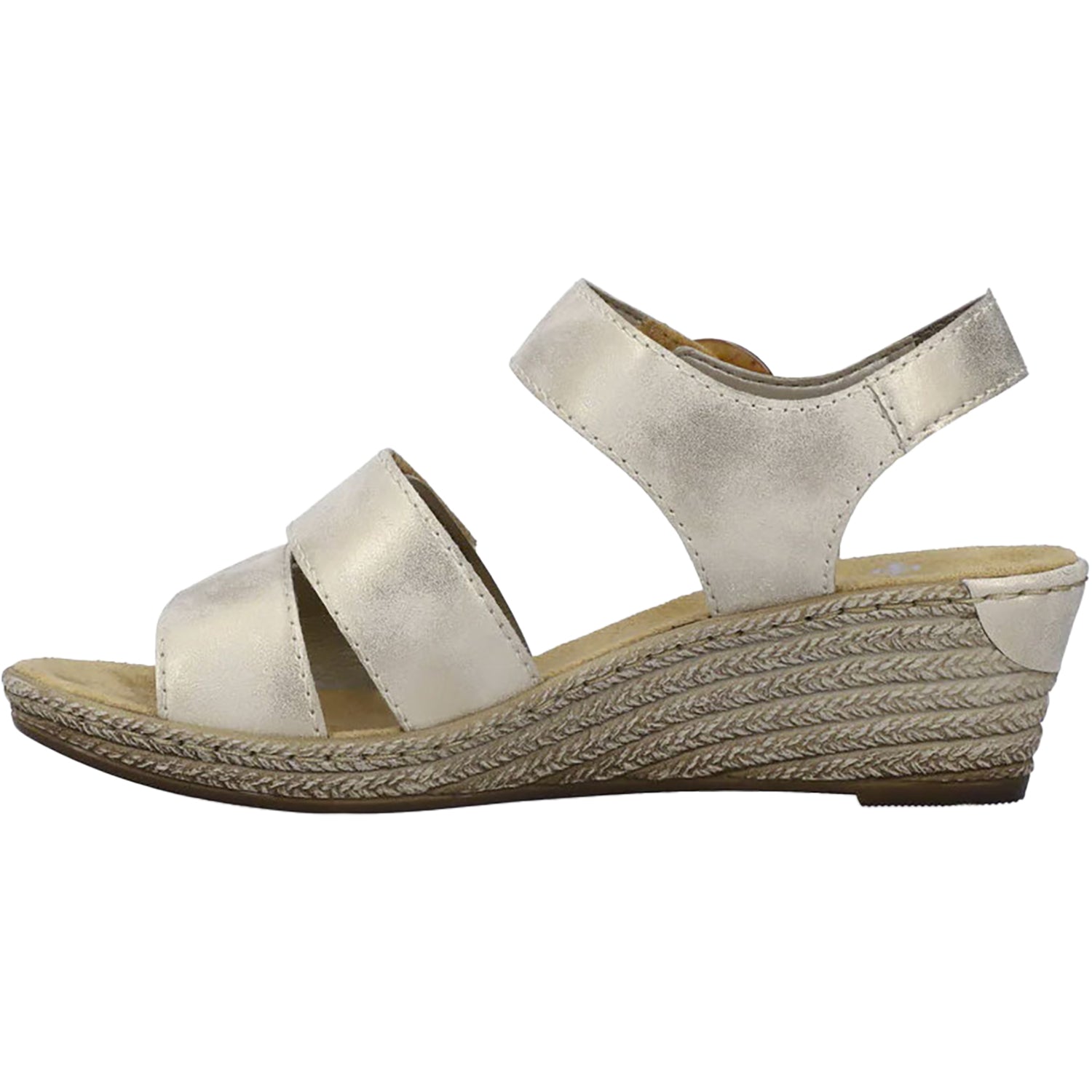 Womens Rieker Rieker 62487-60 Fanni 87 Women's Wedge Sandals Muschel Synthetic Muschel Synthetic
