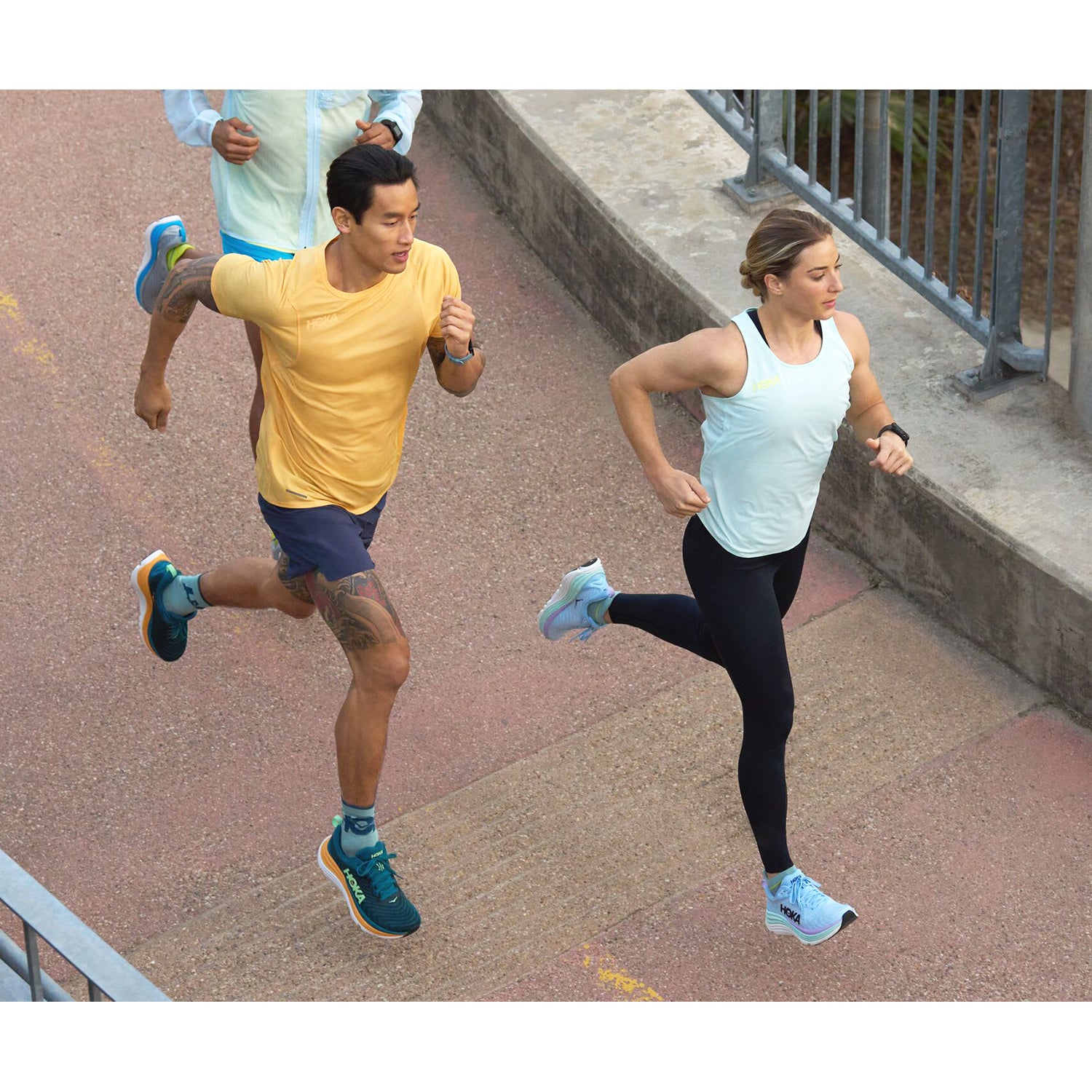 Womens Hoka one one Women's Hoka Gaviota 5 Harbor Mist/Rose Gold Mesh (Stability Support) Harbor Mist/Rose Gold Mesh