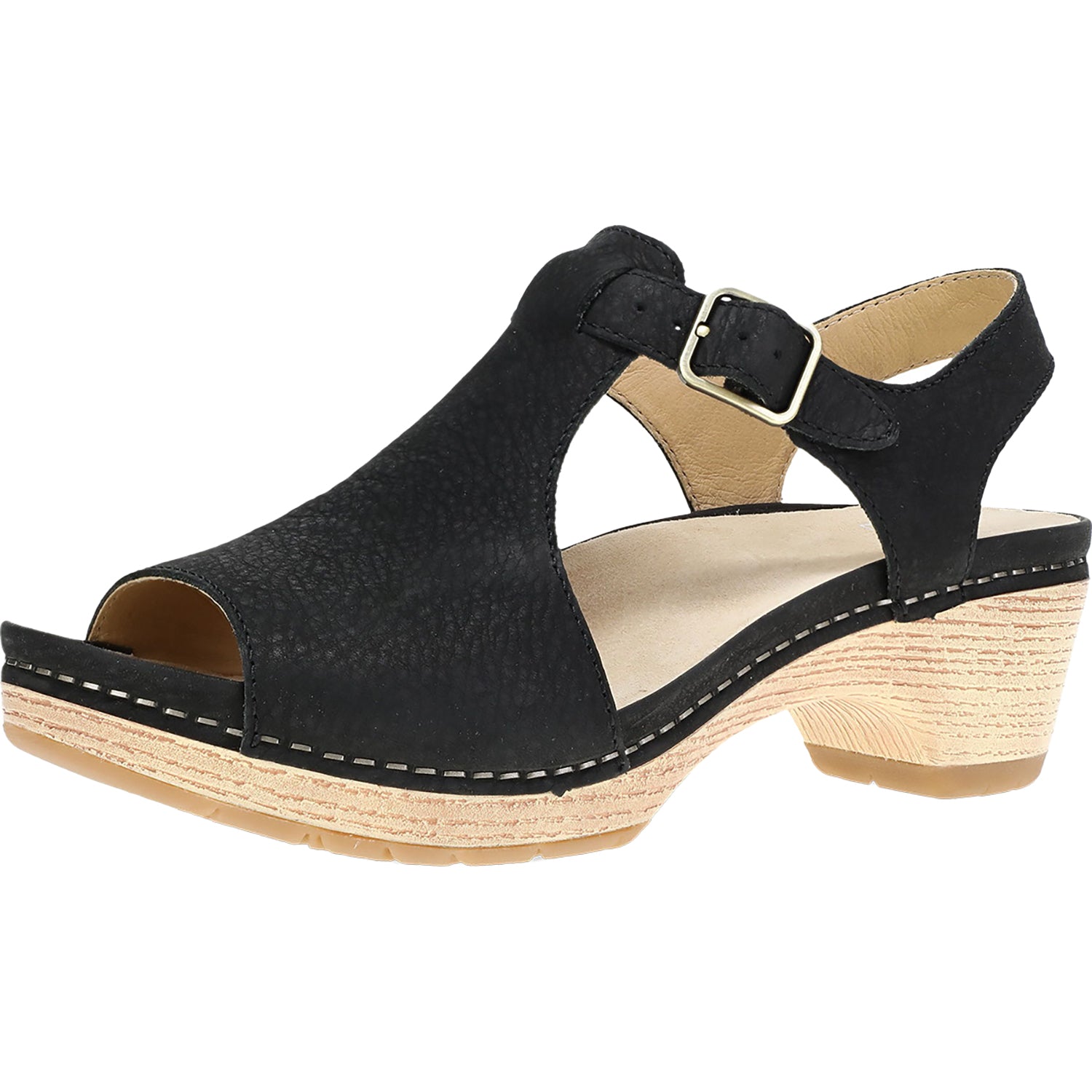 Womens Dansko Dansko Laverne Women's Sandals Black Milled Nubuck Black Milled Nubuck