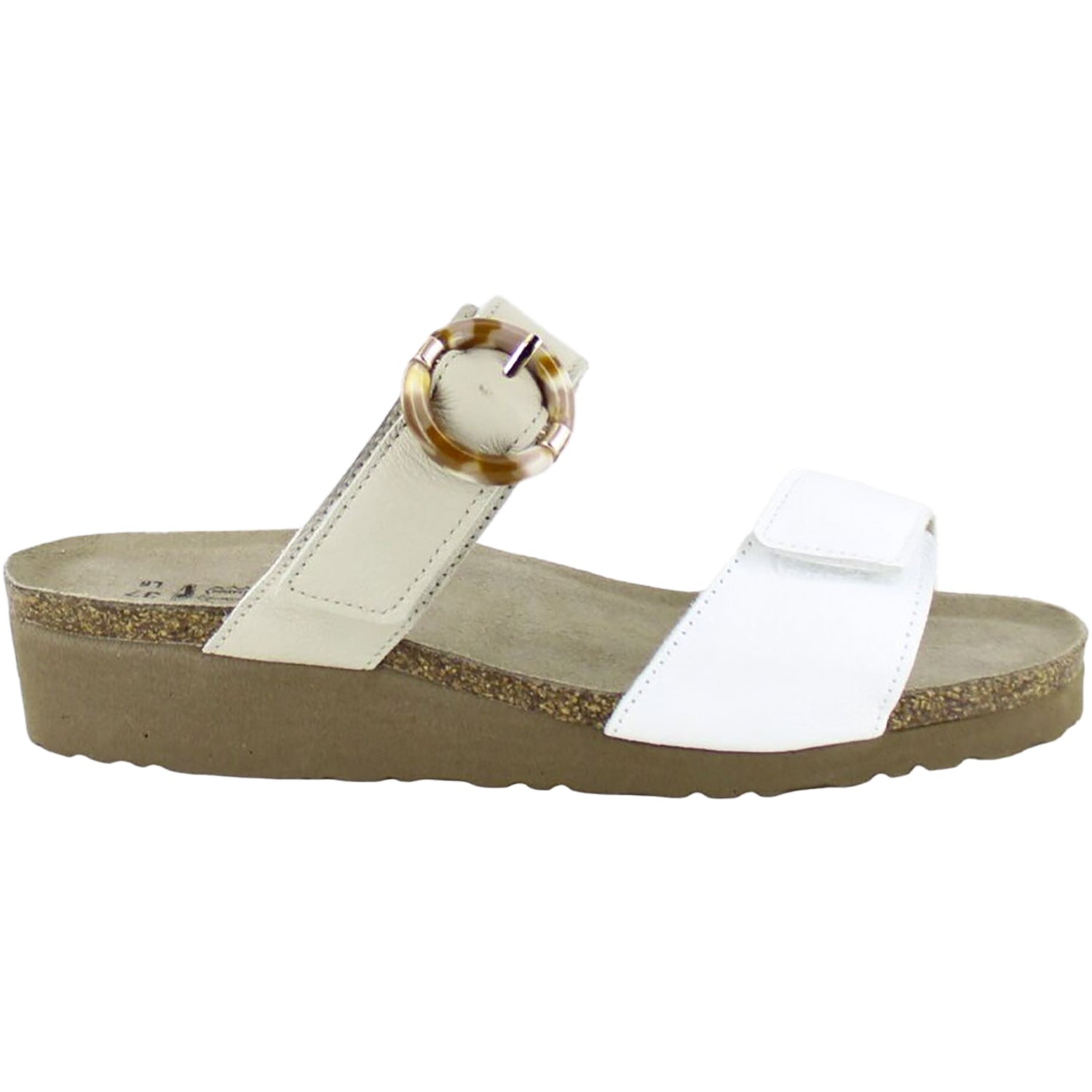 Womens Naot Naot Anabel Women's Slide Sandals Soft White Leather/Soft Ivory Leather Soft White Leather/Soft Ivory Leather