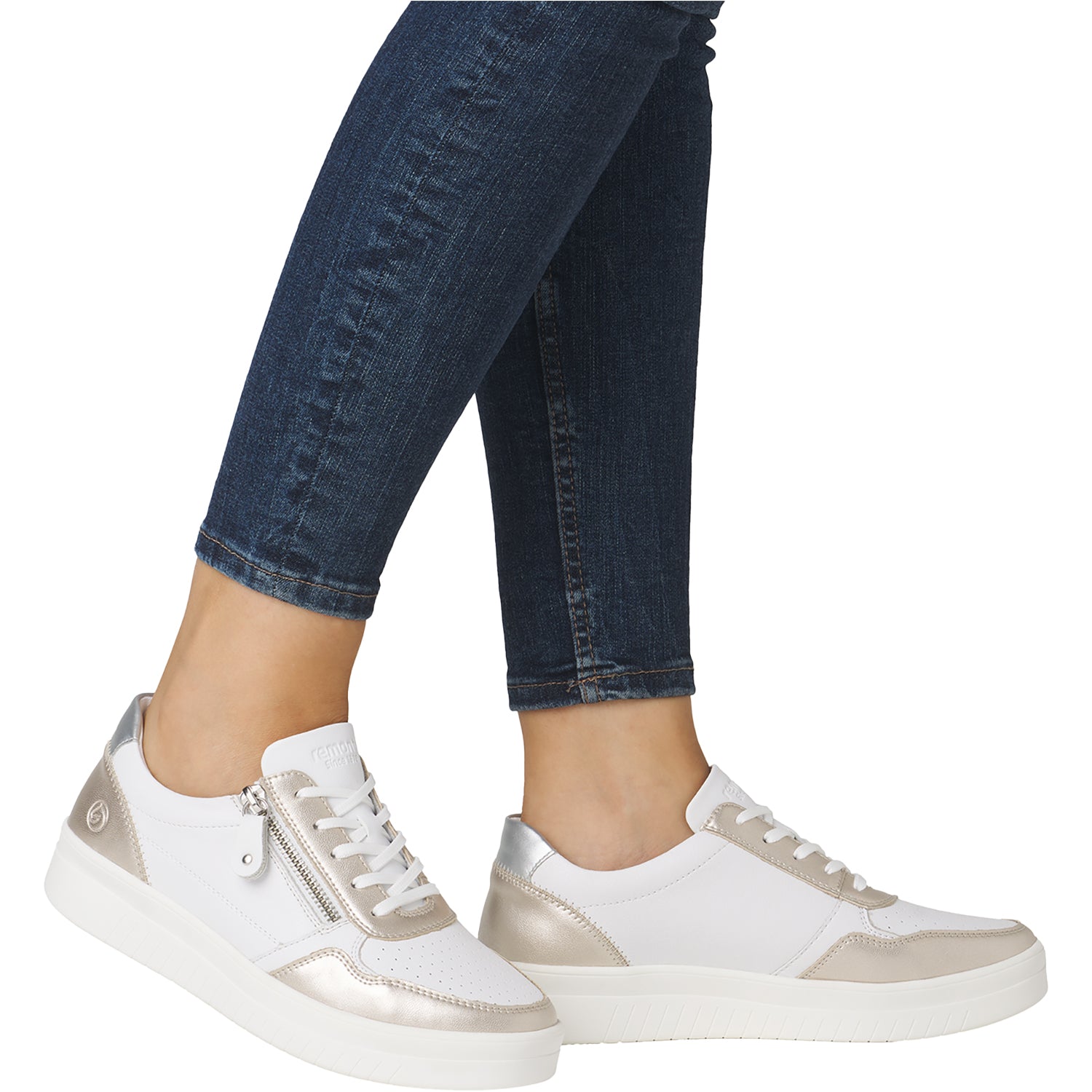 Women's Remonte DOJ05-81 Kendra 01 Pale Gold/Weiss/Silver Leather