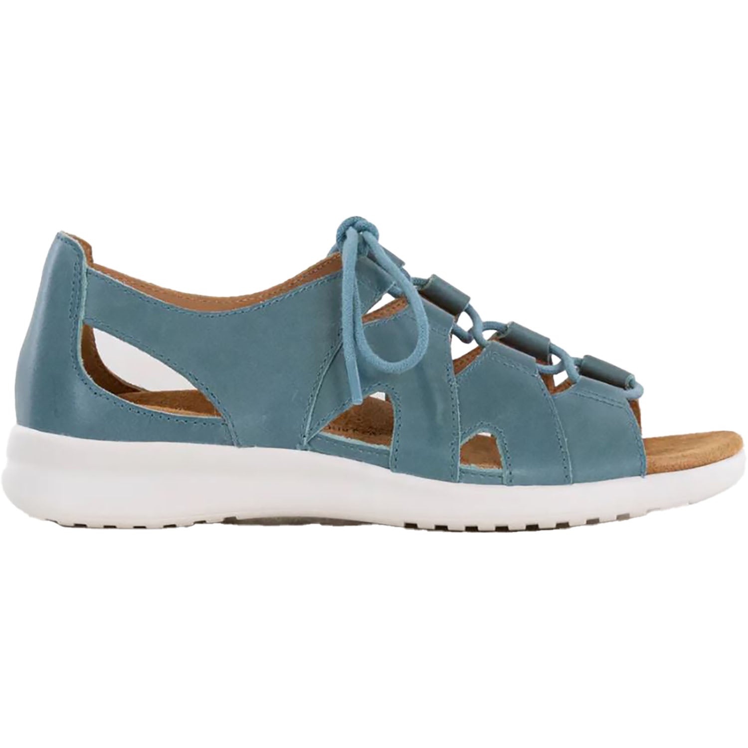 Womens Ziera Ziera Barnett Women's Lace Up Shoes Sandals Blue/White Leather Blue/White Leather