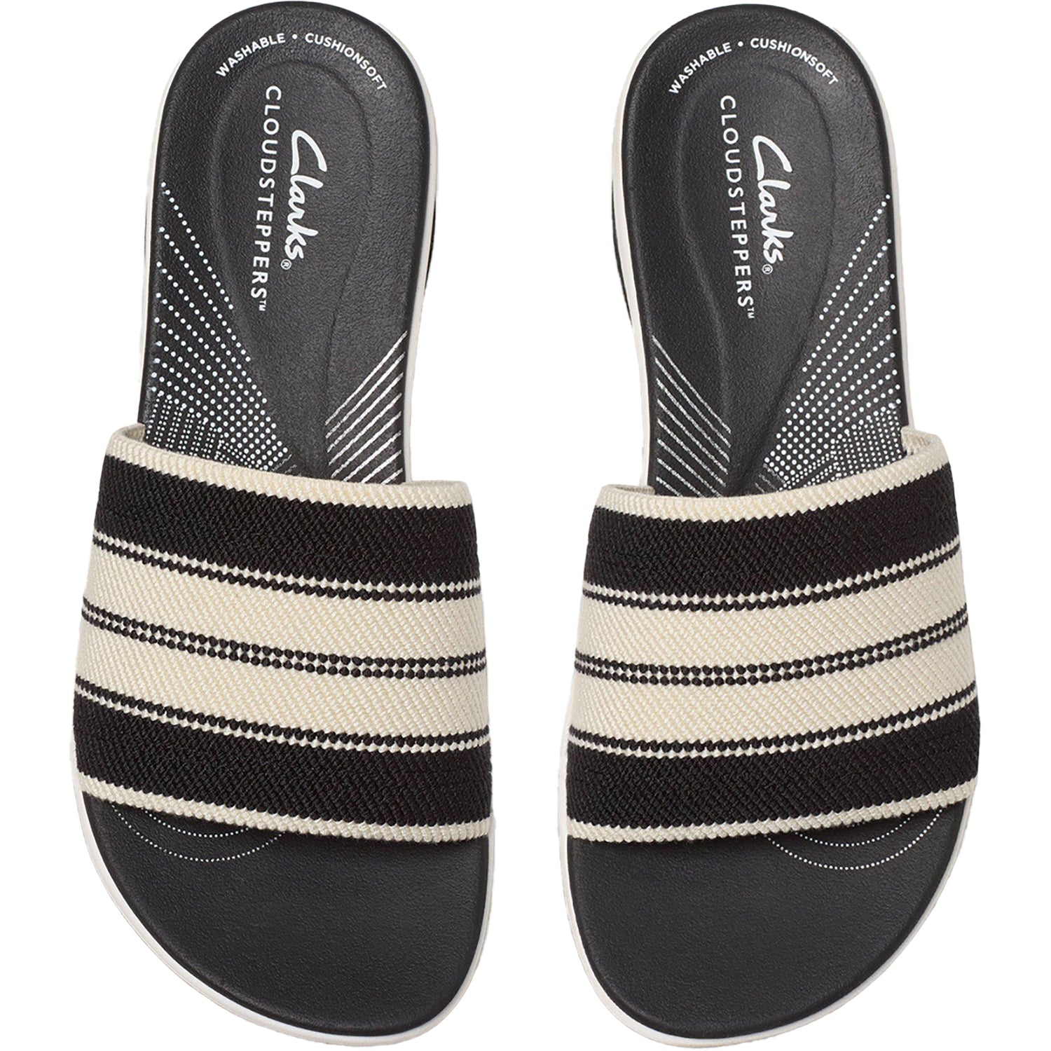 Womens Clarks Women's Clarks Cloudsteppers Arla Hollis Black Combi Knit Synthetic Black Combi Knit Synthetic