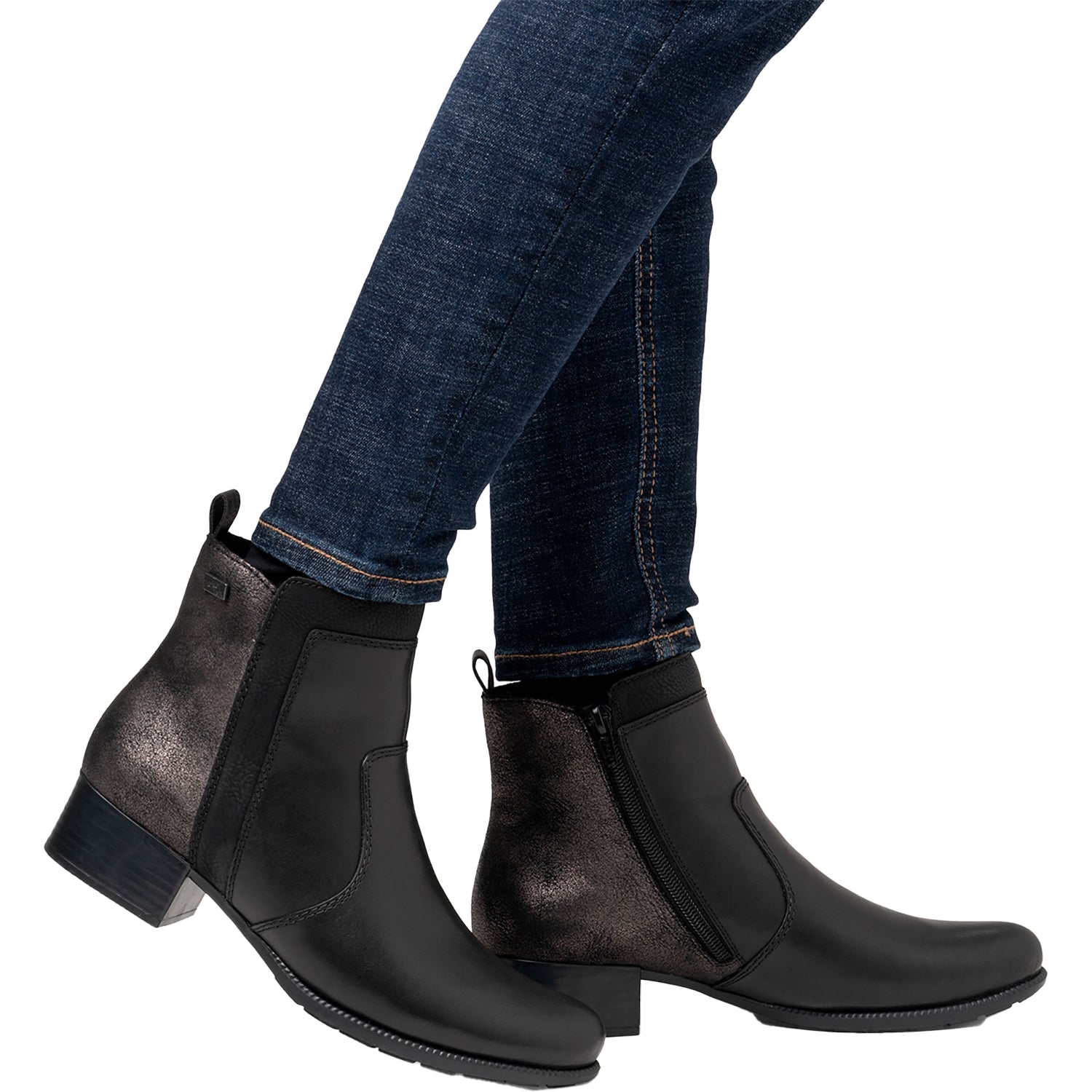 Womens Rieker Rieker 78658-00 Women's Boots Schwarz/Schwarz/Schwarz Leather Schwarz/Schwarz/Schwarz Leather