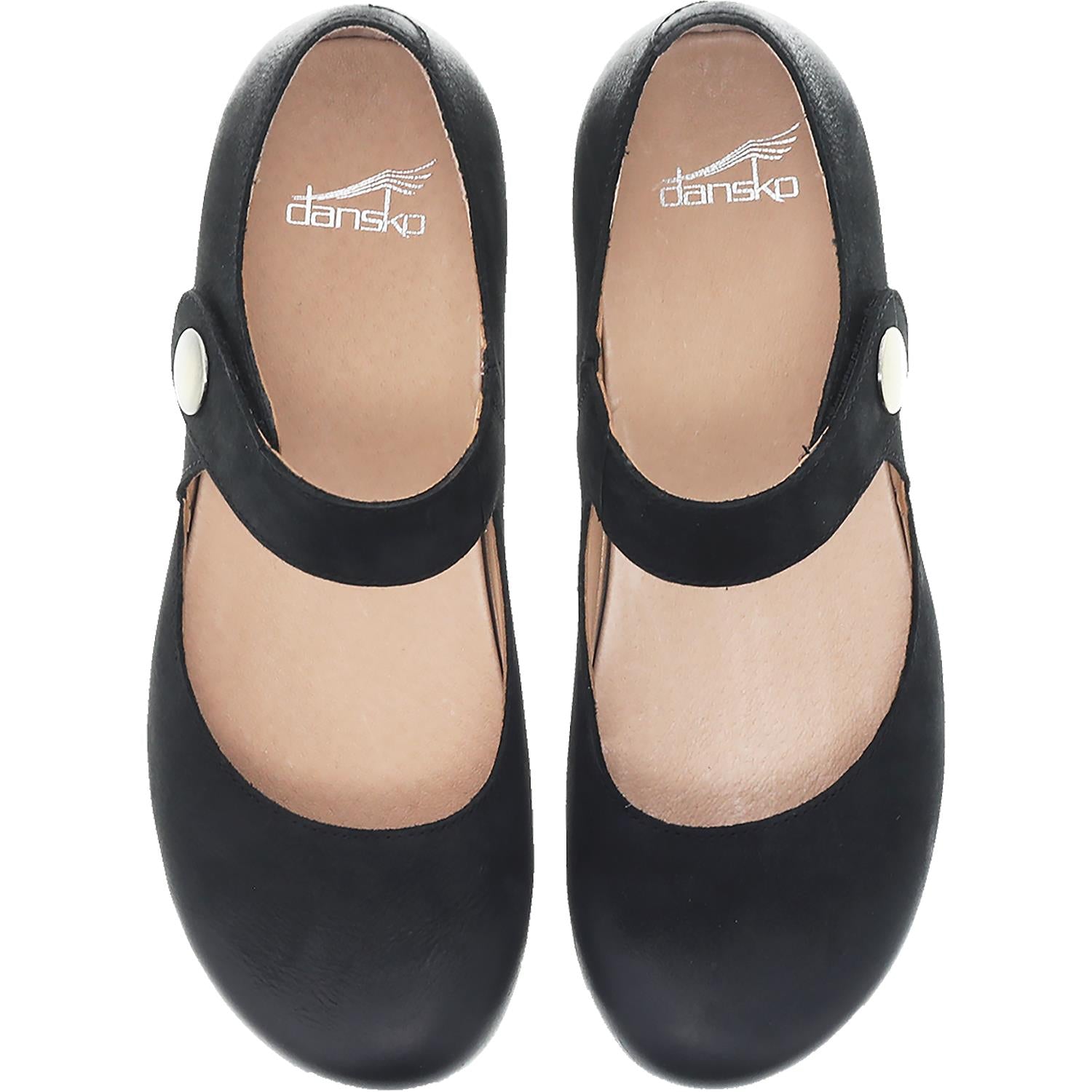 Womens Dansko Dansko Beatrice Women's Mary Janes Black Burnished Nubuck Black Burnished Nubuck