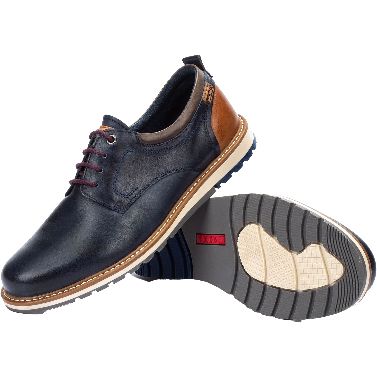 Pikolinos Berna M8J-4183 Men's Lace Up Shoes Blue Leather