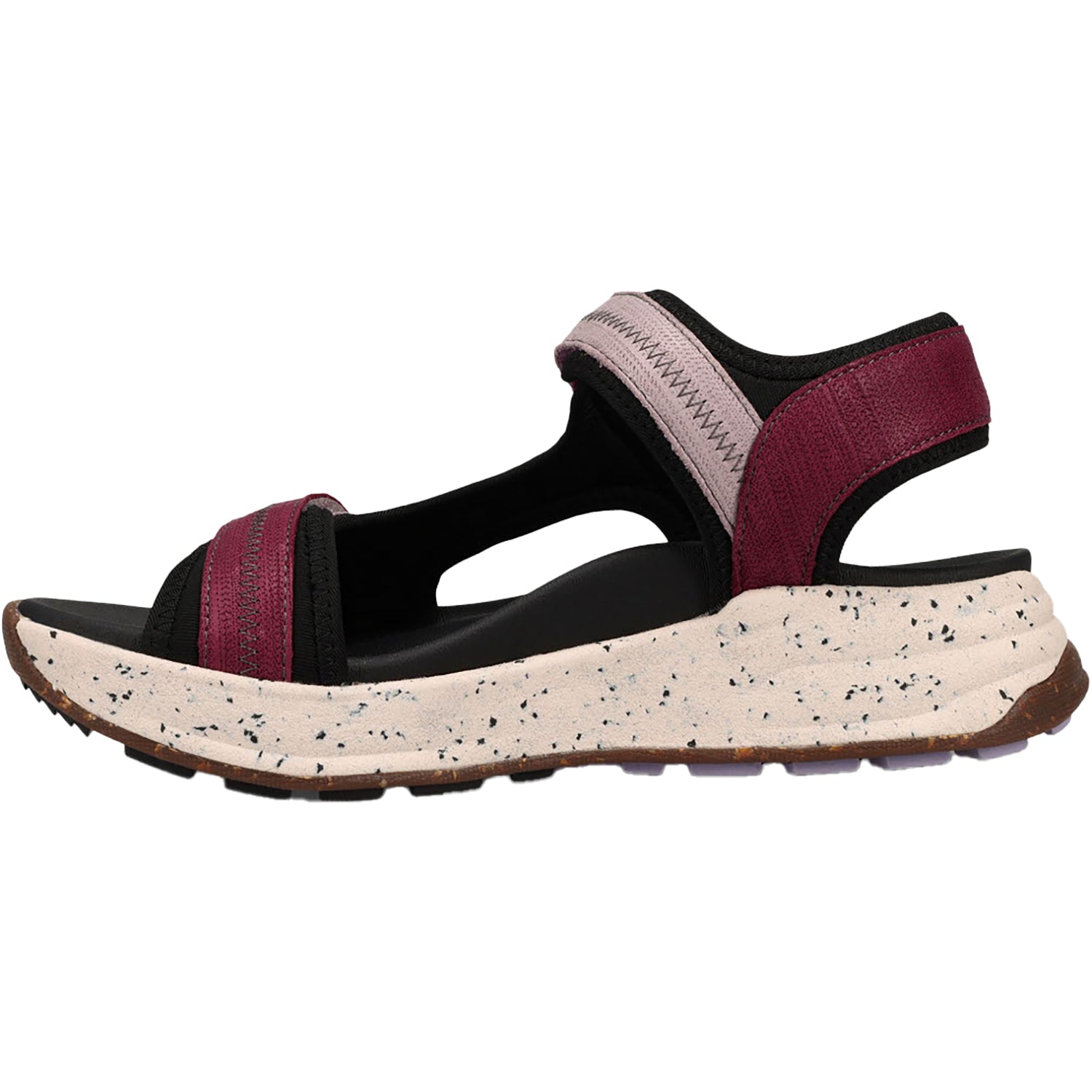 Womens Taos Taos Super Slide Women's All Terrain Sandals Plum Embossed Leather/Nylon Plum Embossed Leather/Nylon