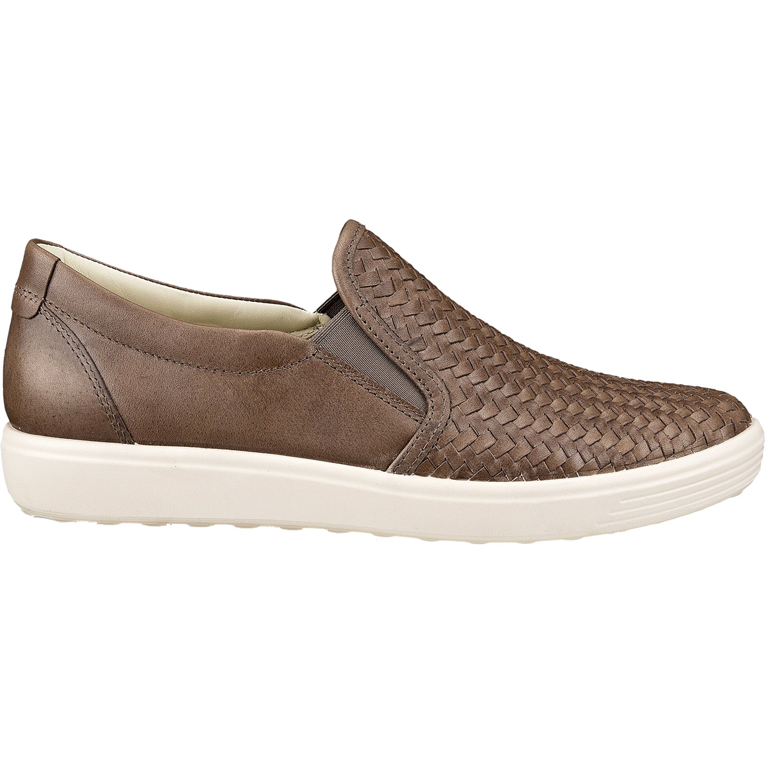Women's Ecco Soft Woven Slip-On Taupe Leather - Main Image