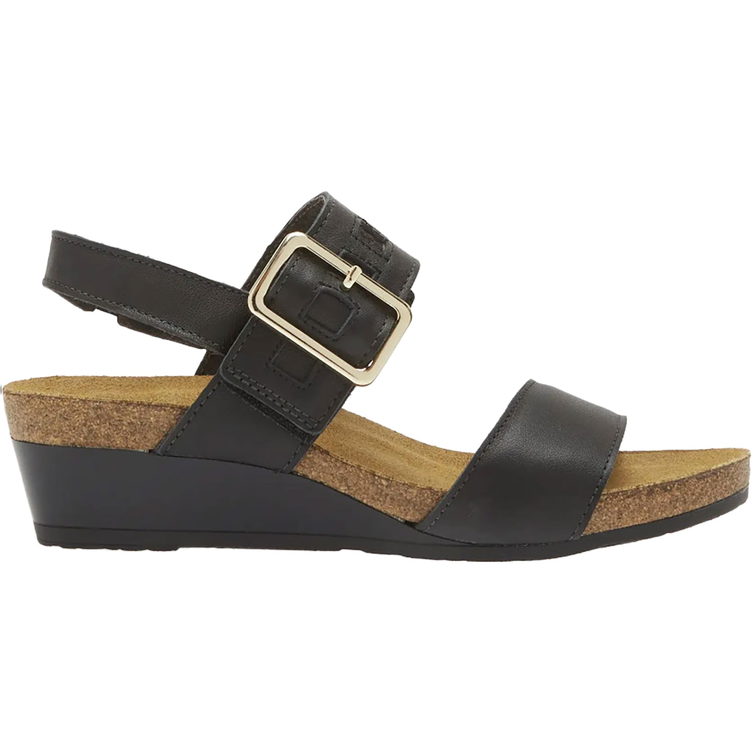 Womens Naot Naot Dynasty Women's Wedge Sandals Jet Black Leather Jet Black Leather