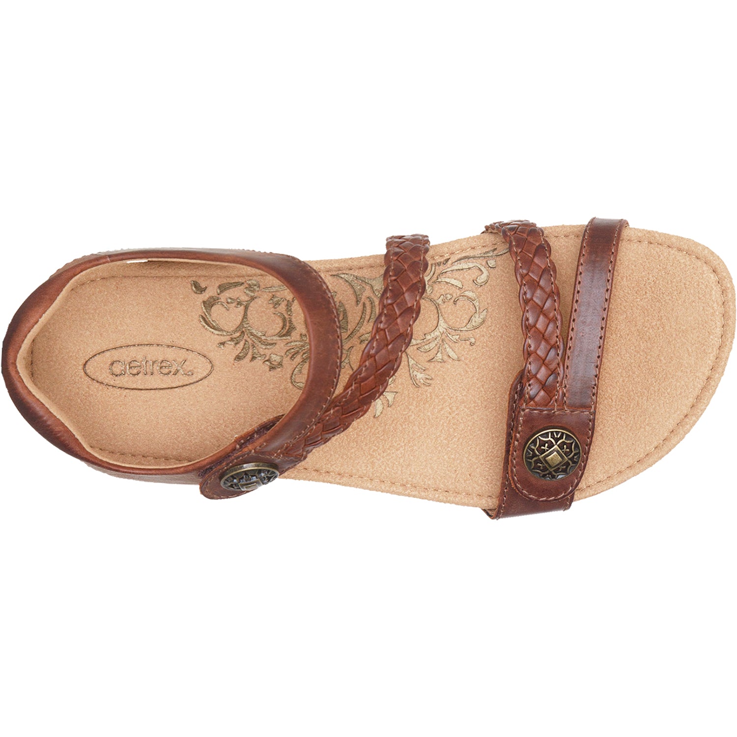 Womens Aetrex Women's Aetrex Jillian Walnut Leather Walnut Leather