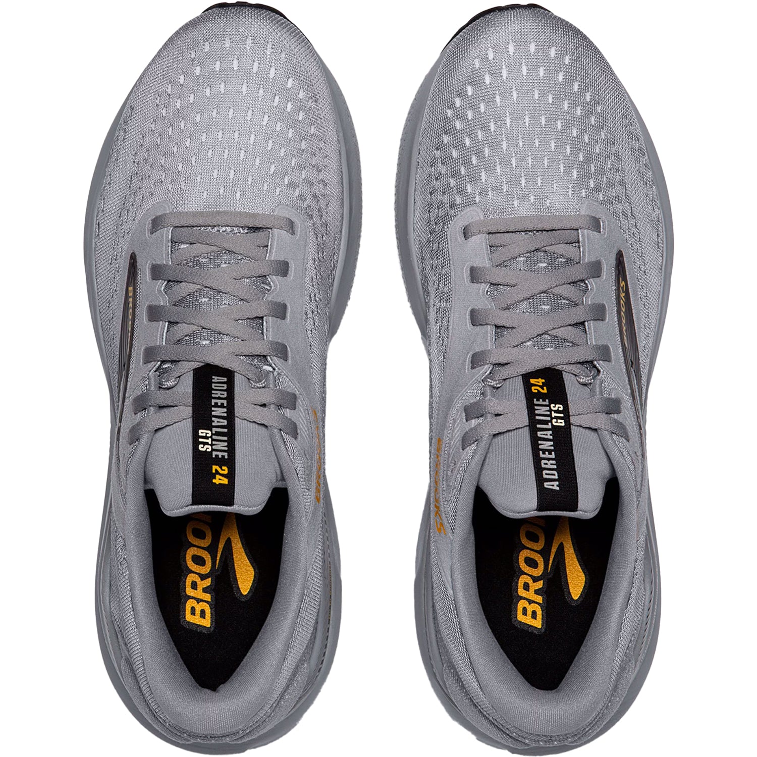 Mens Brooks Men's Brooks Adrenaline GTS 24 Alloy/White/Gold Fusion Mesh (Stability Support) Alloy/White/Gold Fusion Mesh