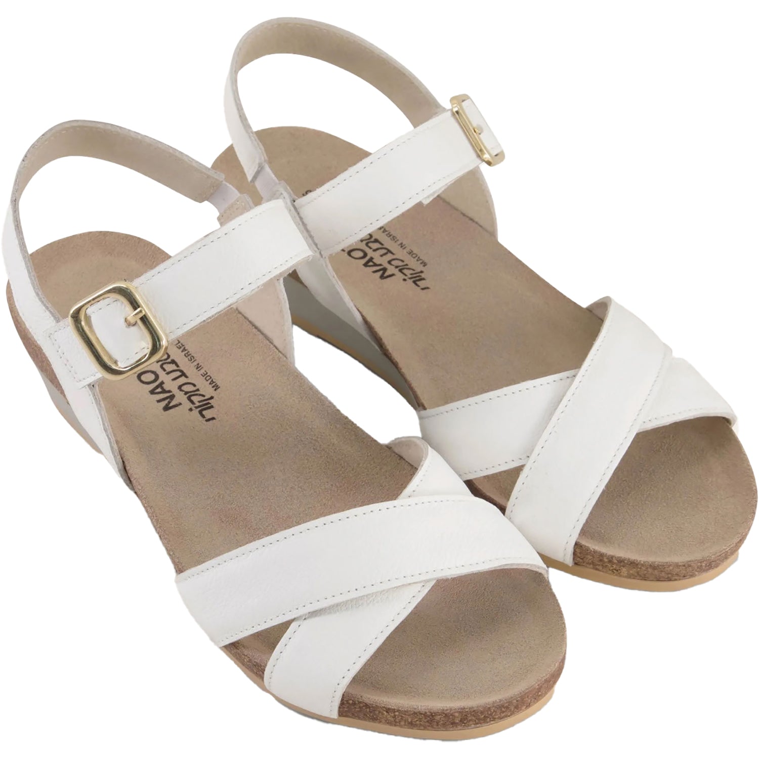 Womens Naot Naot Throne Women's Wedge Sandals Soft White Leather Soft White Leather