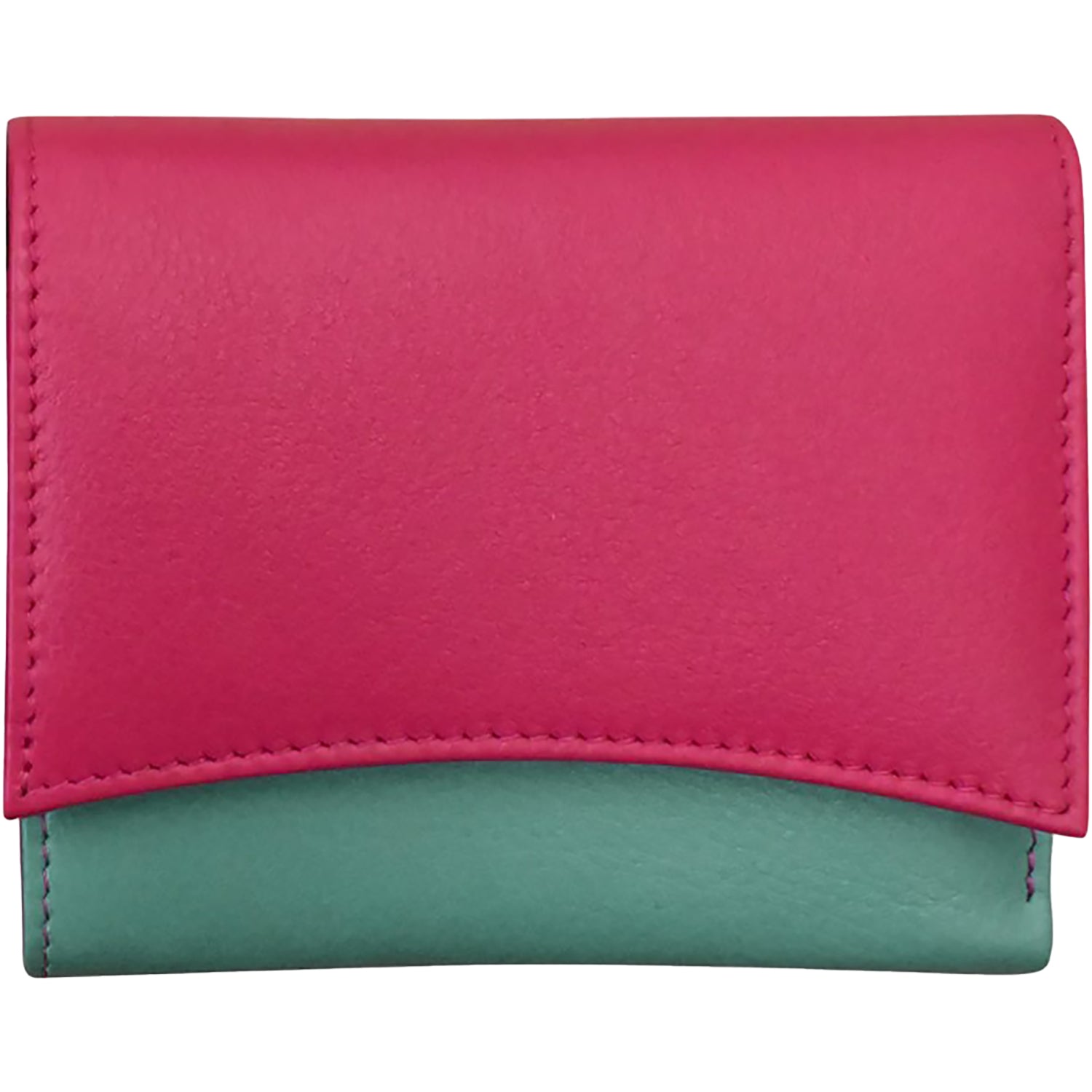 Ili new york ili New York Two Tone Pocket Wallet Handbag Indian Pink/Turquoise Indian Pink/Turquoise
