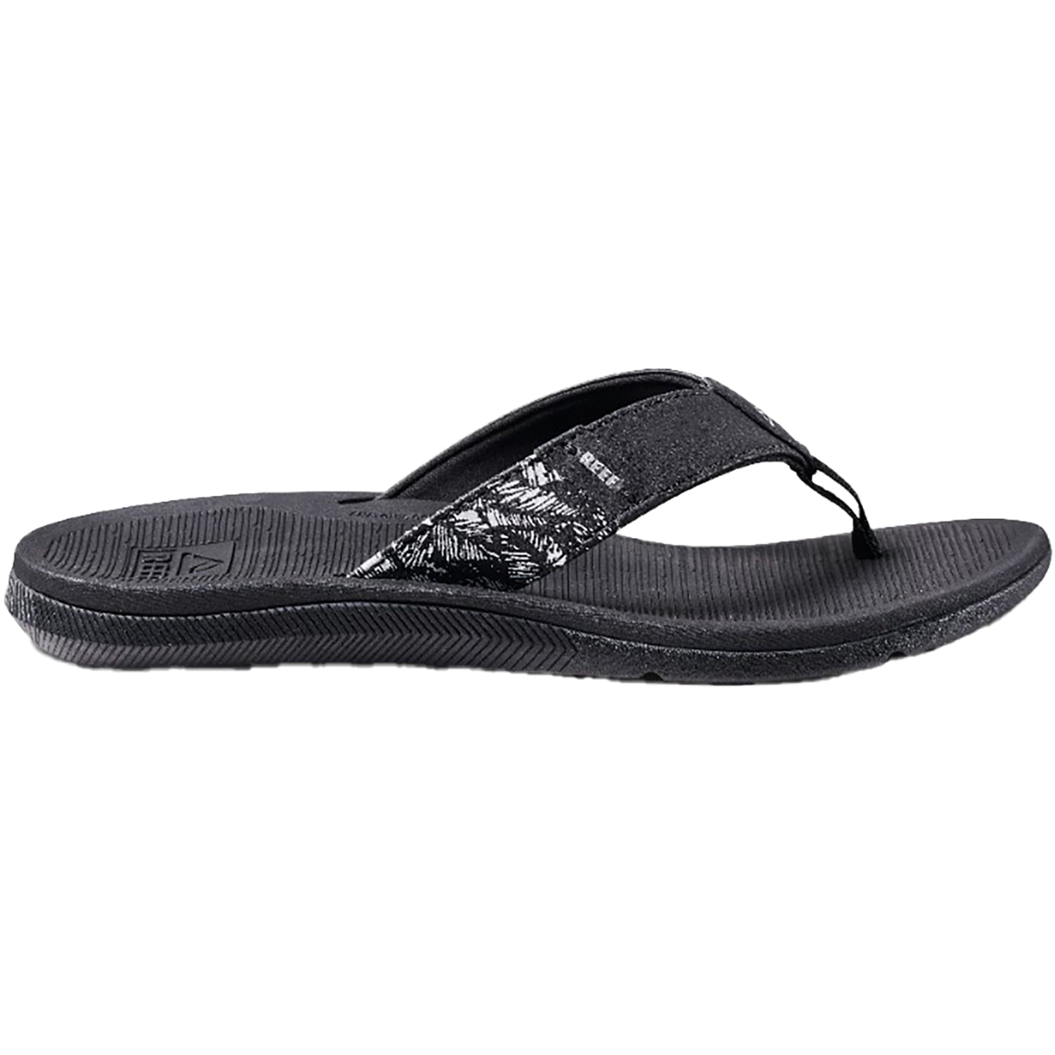 Womens Reef Reef Santa Ana Women's Thong Sandals Black/White Synthetic Black/White Synthetic