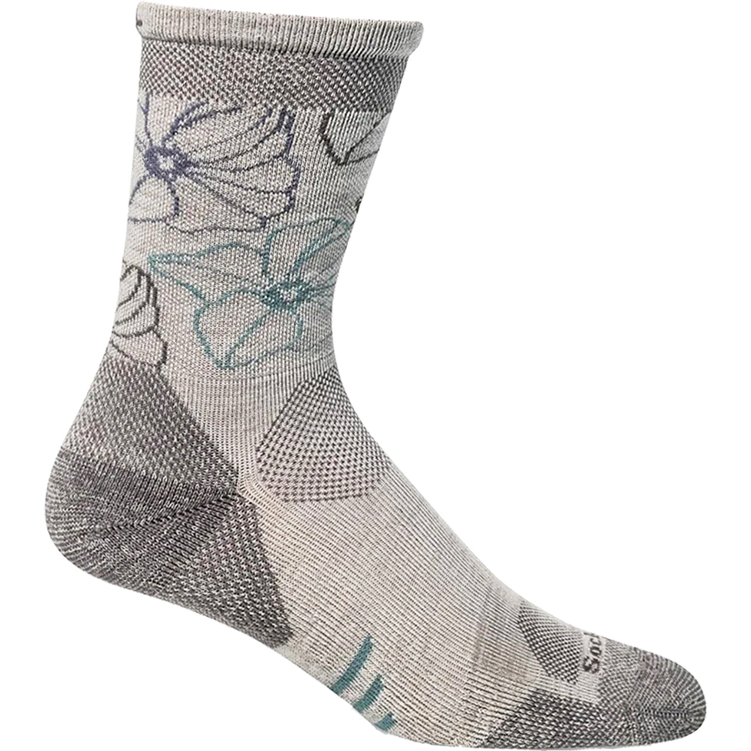 Womens Sockwell Sockwell Petal Power Crew Socks 15-20 mmHg Women's Compression Socks Natural Natural