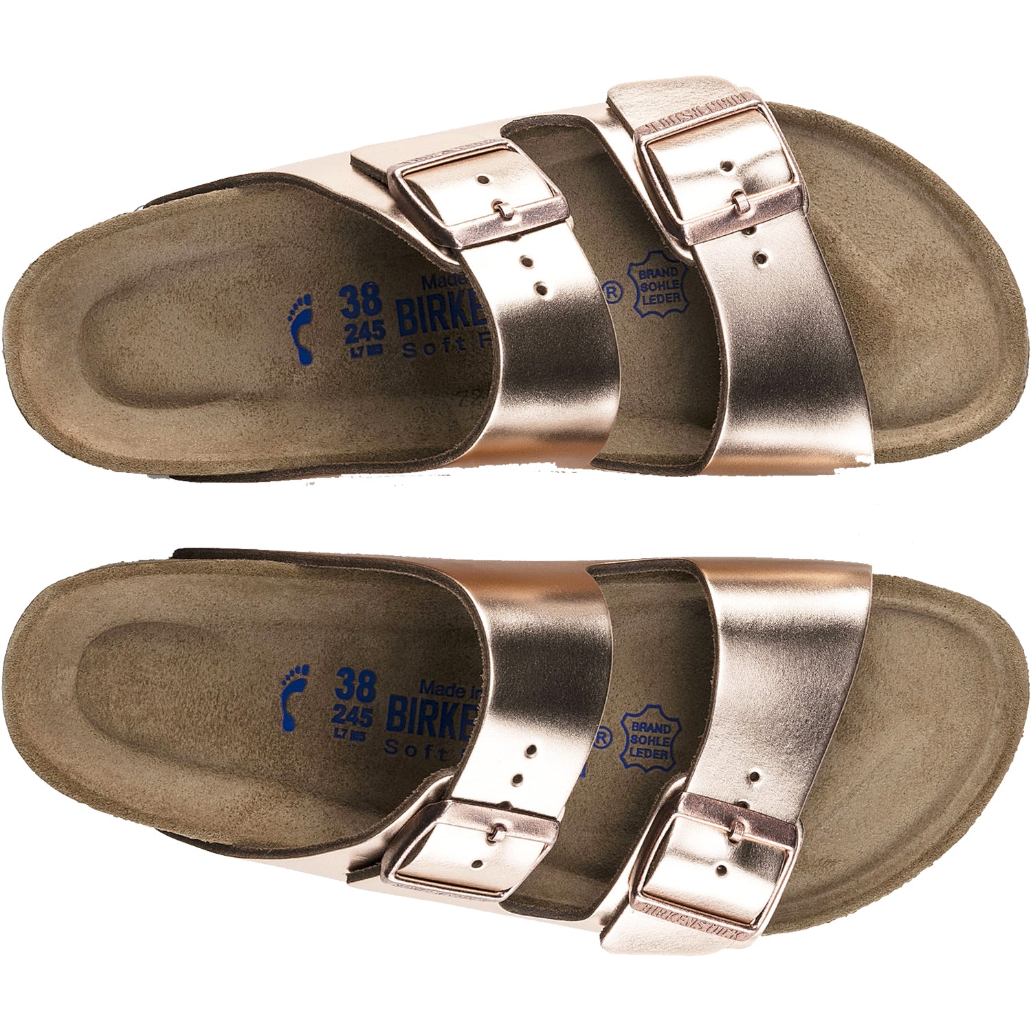 Womens Birkenstock Birkenstock Arizona Soft Footbed Women's Sandals Copper Leather Copper Leather