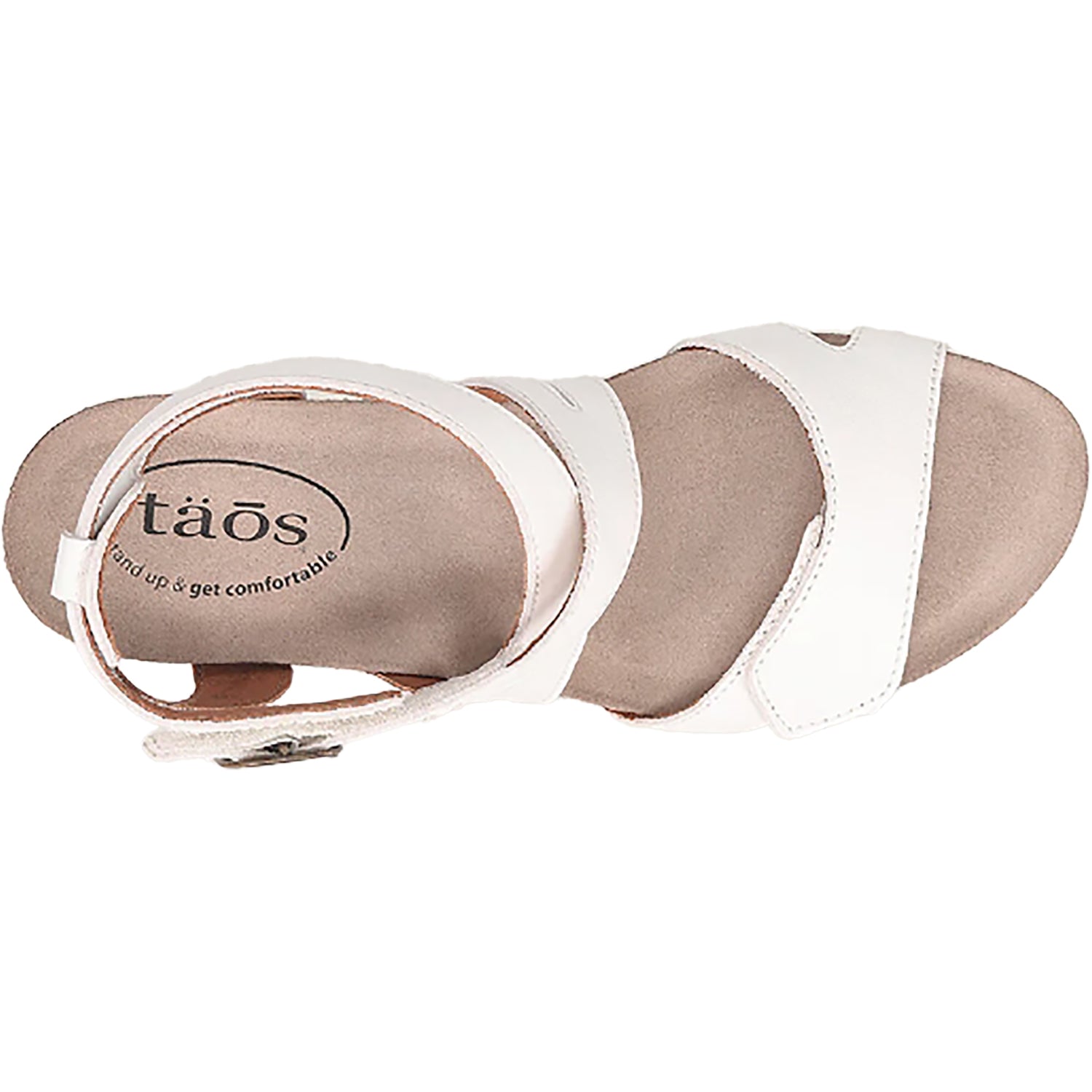 Womens Taos Taos Carousel 3 Women's Wedge Heel Sandals White Leather White Leather