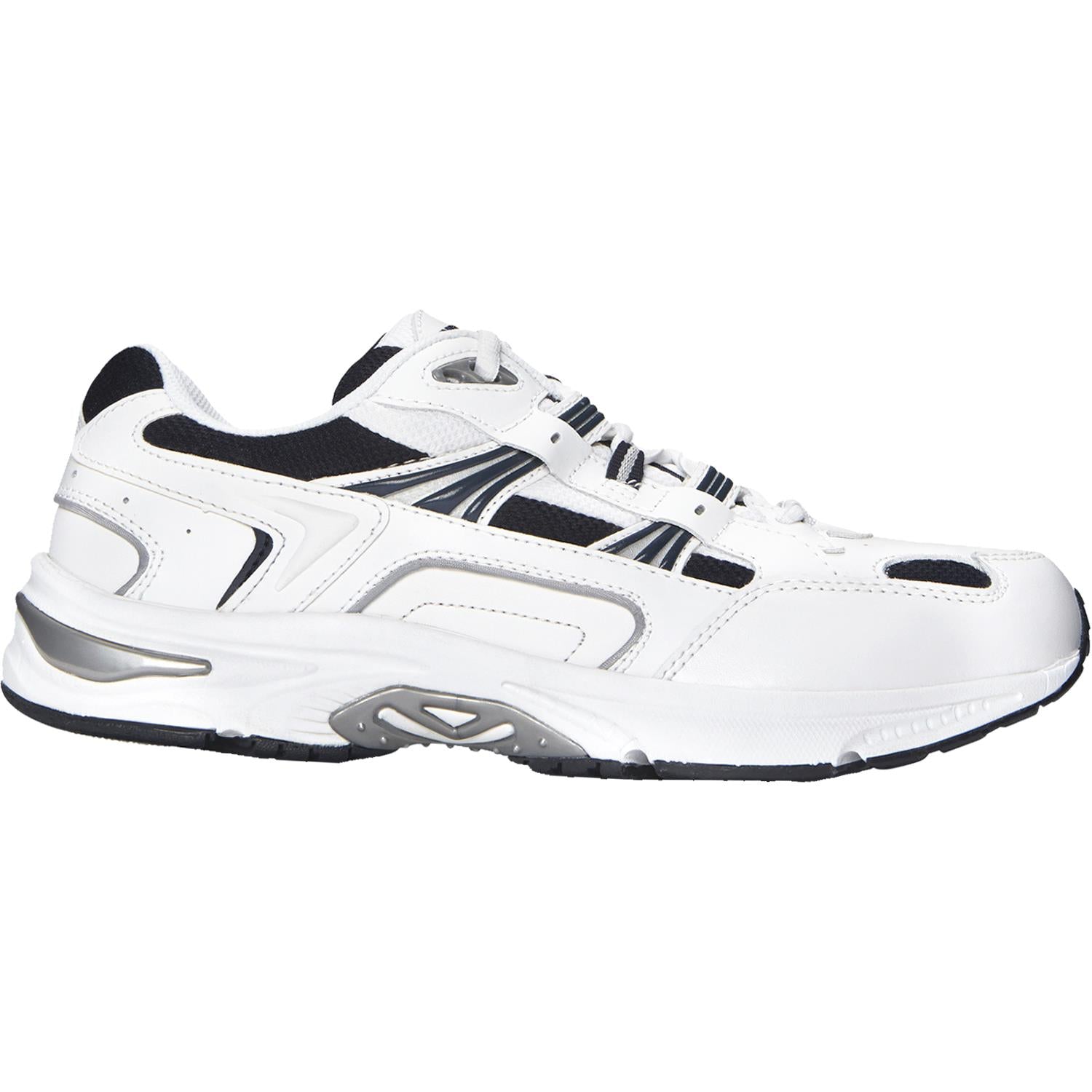 Mens Vionic Vionic Walker Men's Walking Shoes White/Navy Leather White/Navy Leather