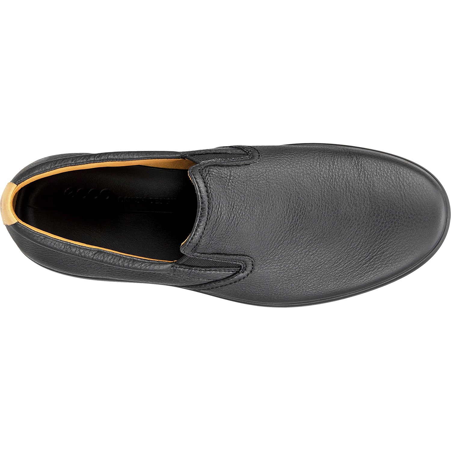 Men's Ecco Soft Slip On Black/Lion Leather – Footwear
