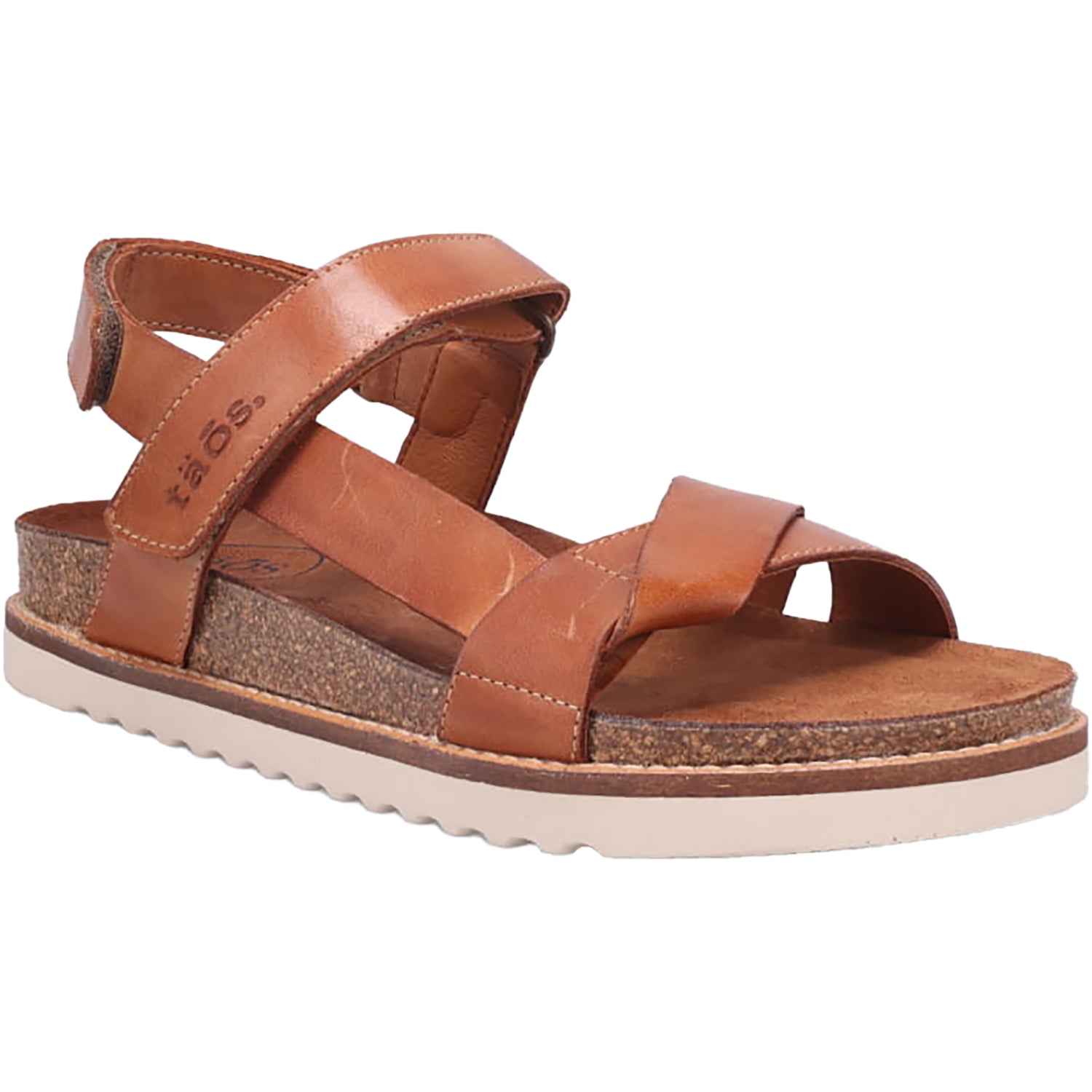 Womens Taos Taos Sideways Women's Ankle Strap Sandals Caramel Leather Caramel Leather