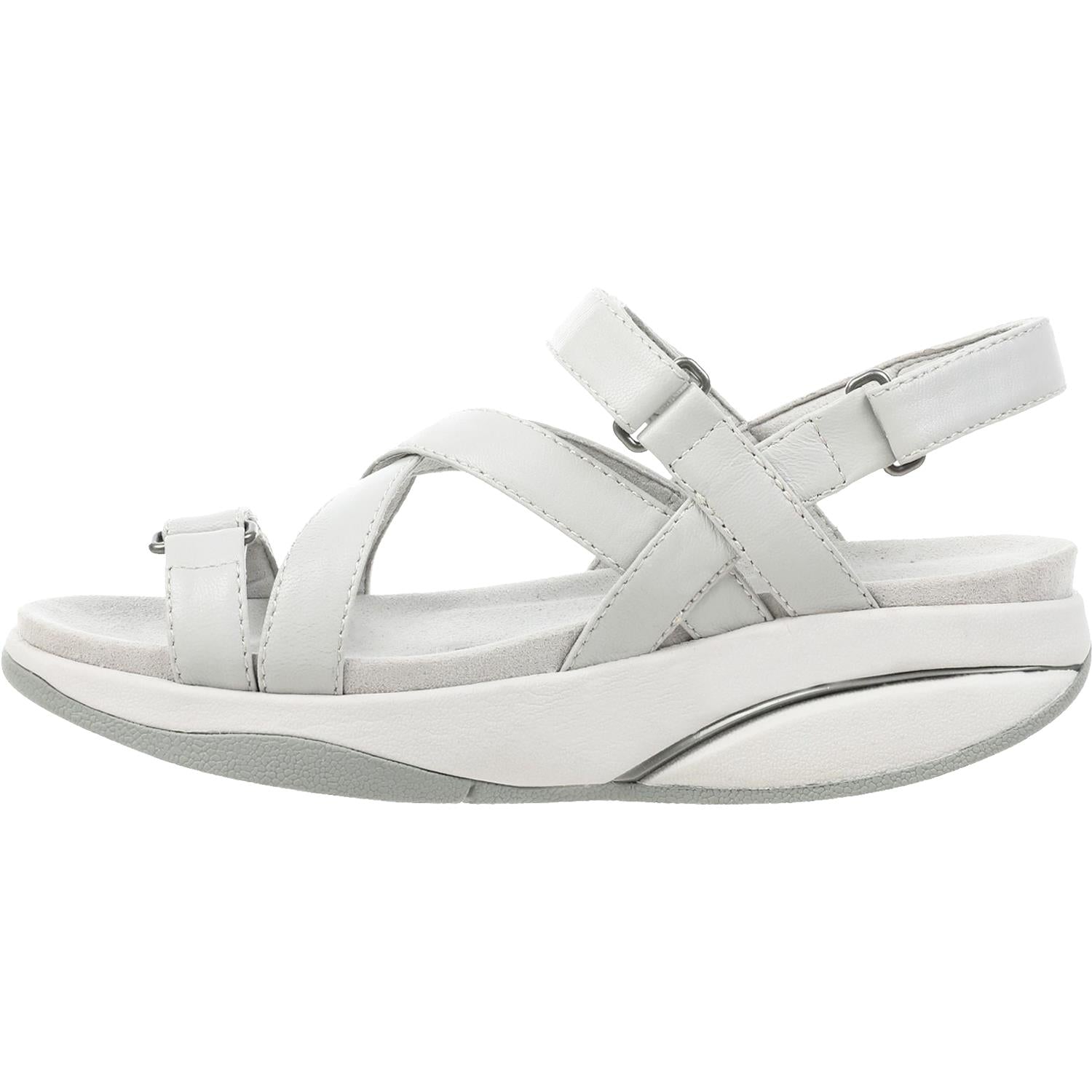 Womens Mbt Women's MBT Kiburi Light Grey Leather Light Grey Leather