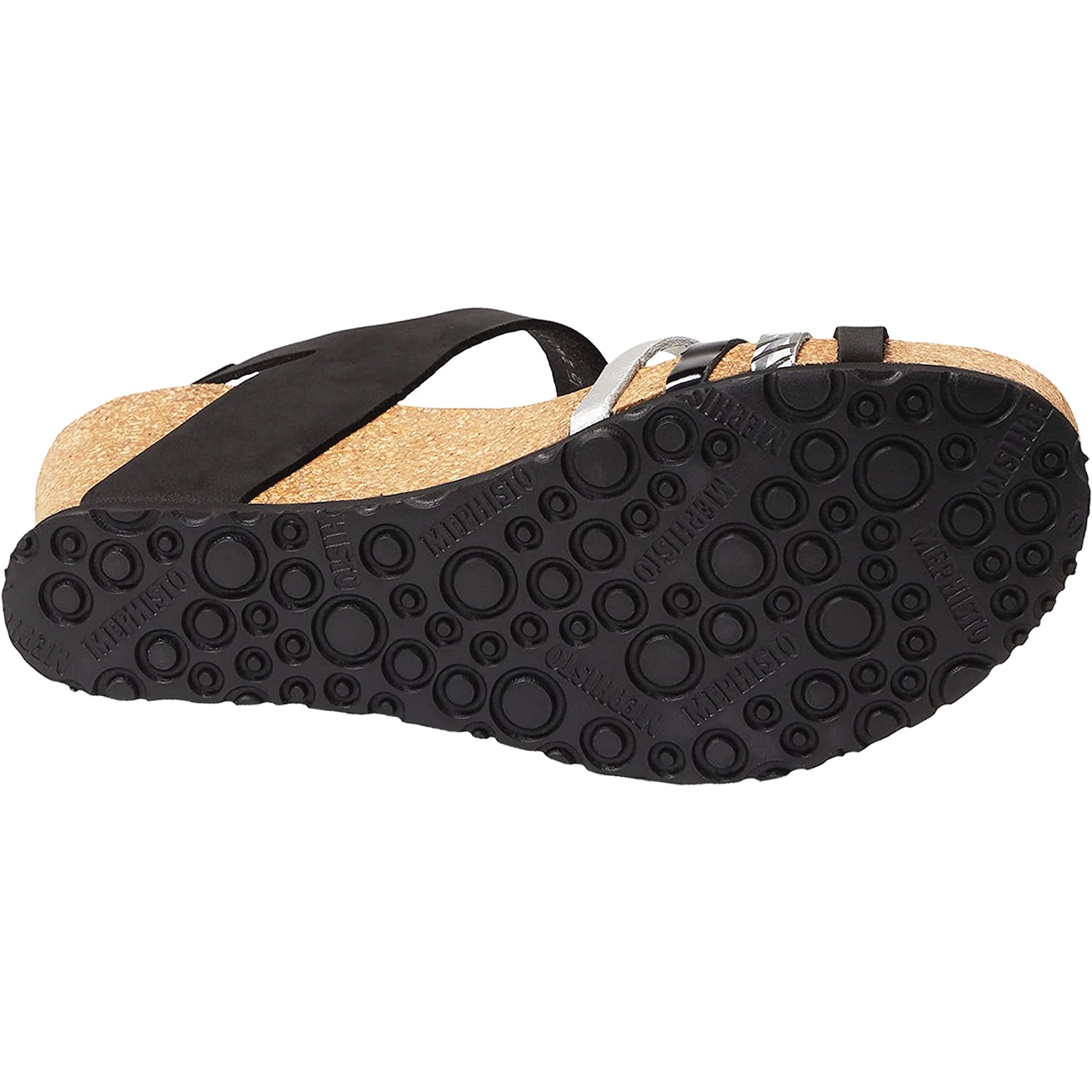 Womens Mephisto Mephisto Lucia Women's Wedge Heel Sandals Black Nubuck/Leather Black Nubuck/Leather