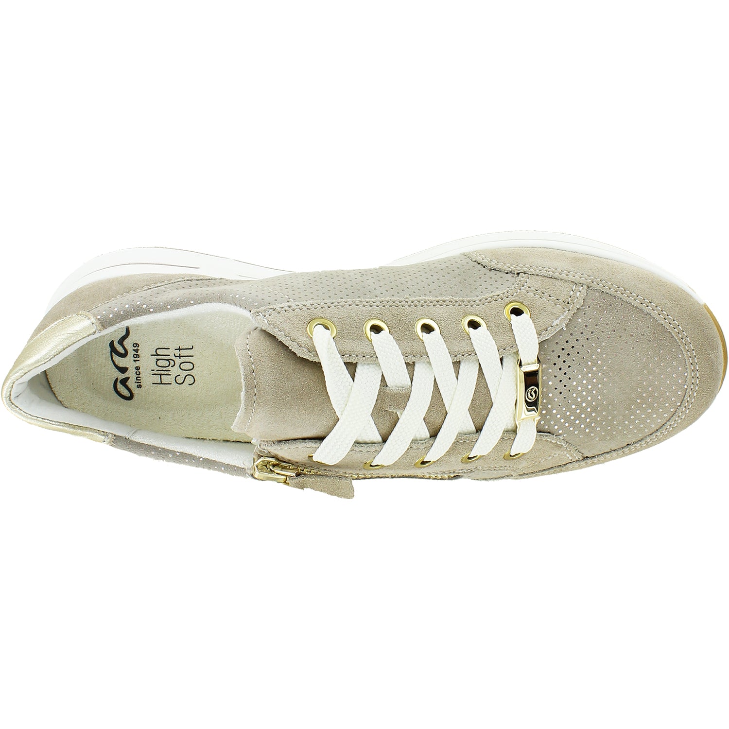 Womens Ara shoes Ara Oleanna Women's Walking Sneakers Sand/Platinum Suede Sand/Platinum Suede