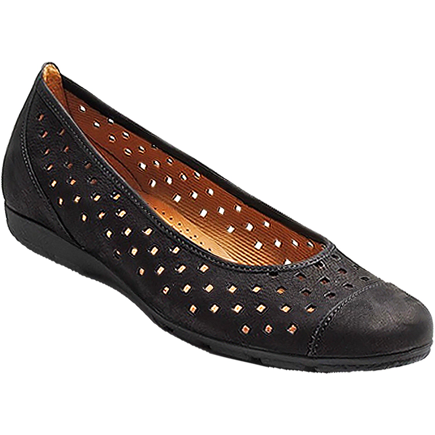 Womens Gabor Gabor 416917 Women's Ballerina Flats Black Suede Black Suede