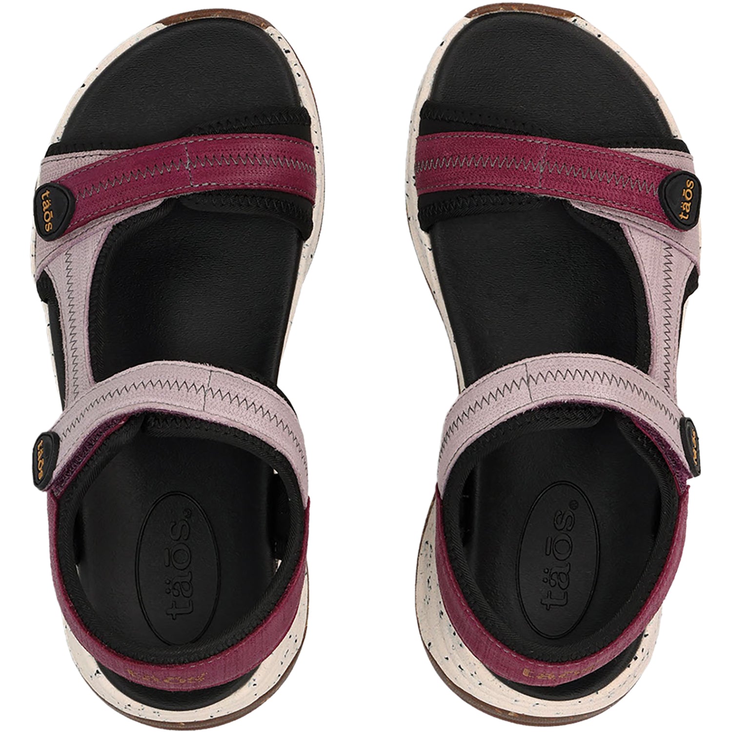 Womens Taos Taos Super Slide Women's All Terrain Sandals Plum Embossed Leather/Nylon Plum Embossed Leather/Nylon