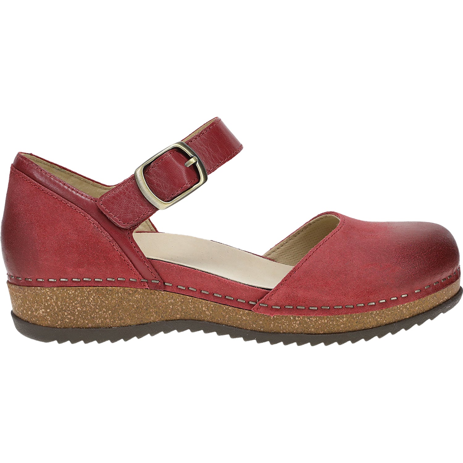 Womens Dansko Women's Dansko Mae Red Burnished Suede Red Burnished Suede