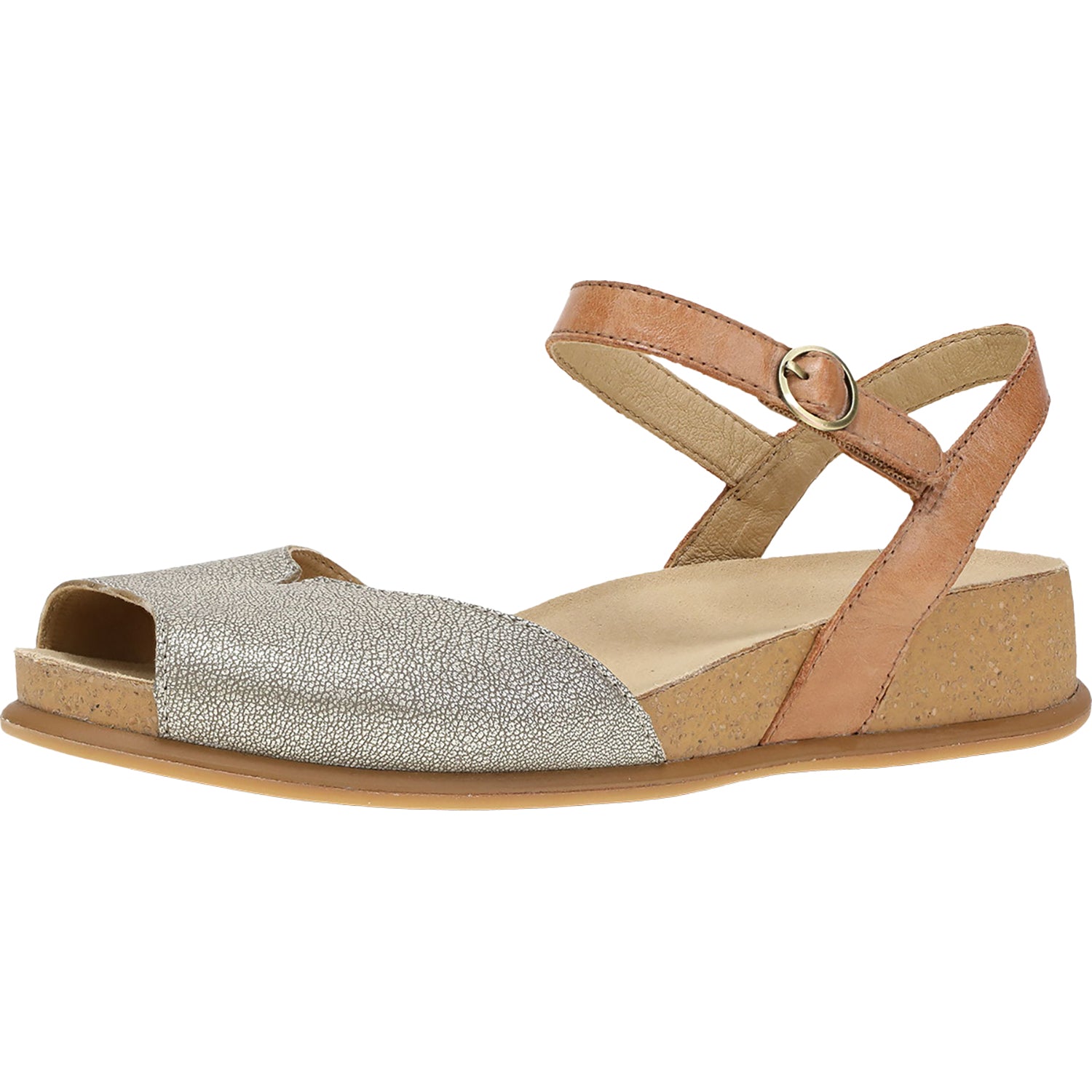 Womens Dansko Dansko Cass Women's Sandals Platino/Tan Leather Platino/Tan Leather