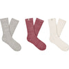 Womens Ugg Women's UGG Rib Knit Slouchy Crew Socks 3 Pack Nightfall/Sangria/White Nightfall/Sangria/White