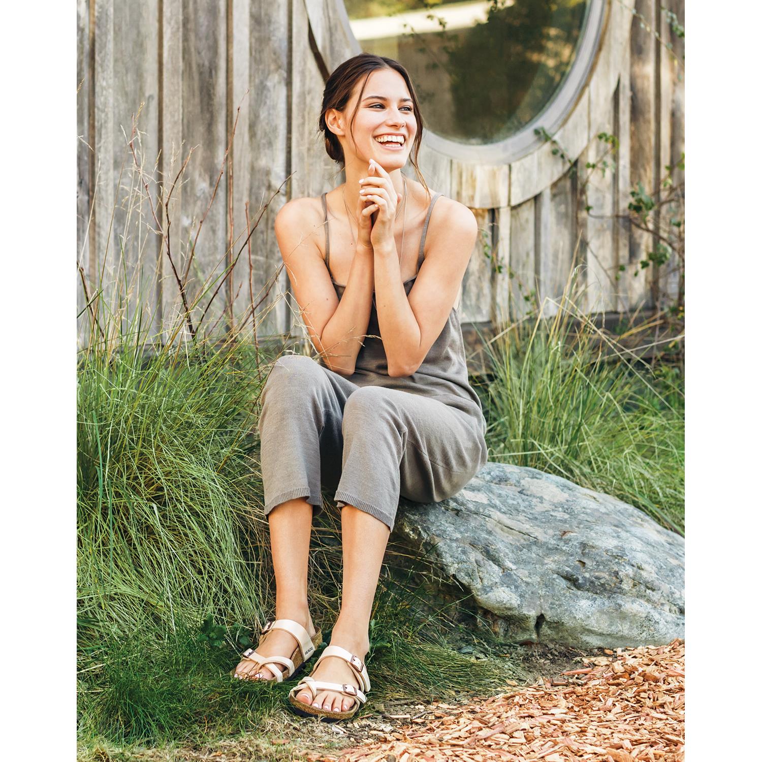 Womens Birkenstock Women's Birkenstock Mayari Stone Birkibuc Stone Birkibuc