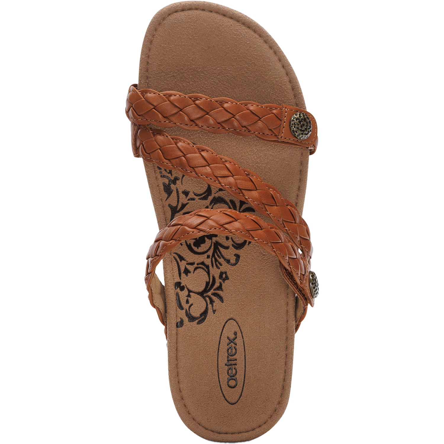 Womens Aetrex Aetrex Josie Braided Women's Slide Sandals Ginger Ginger