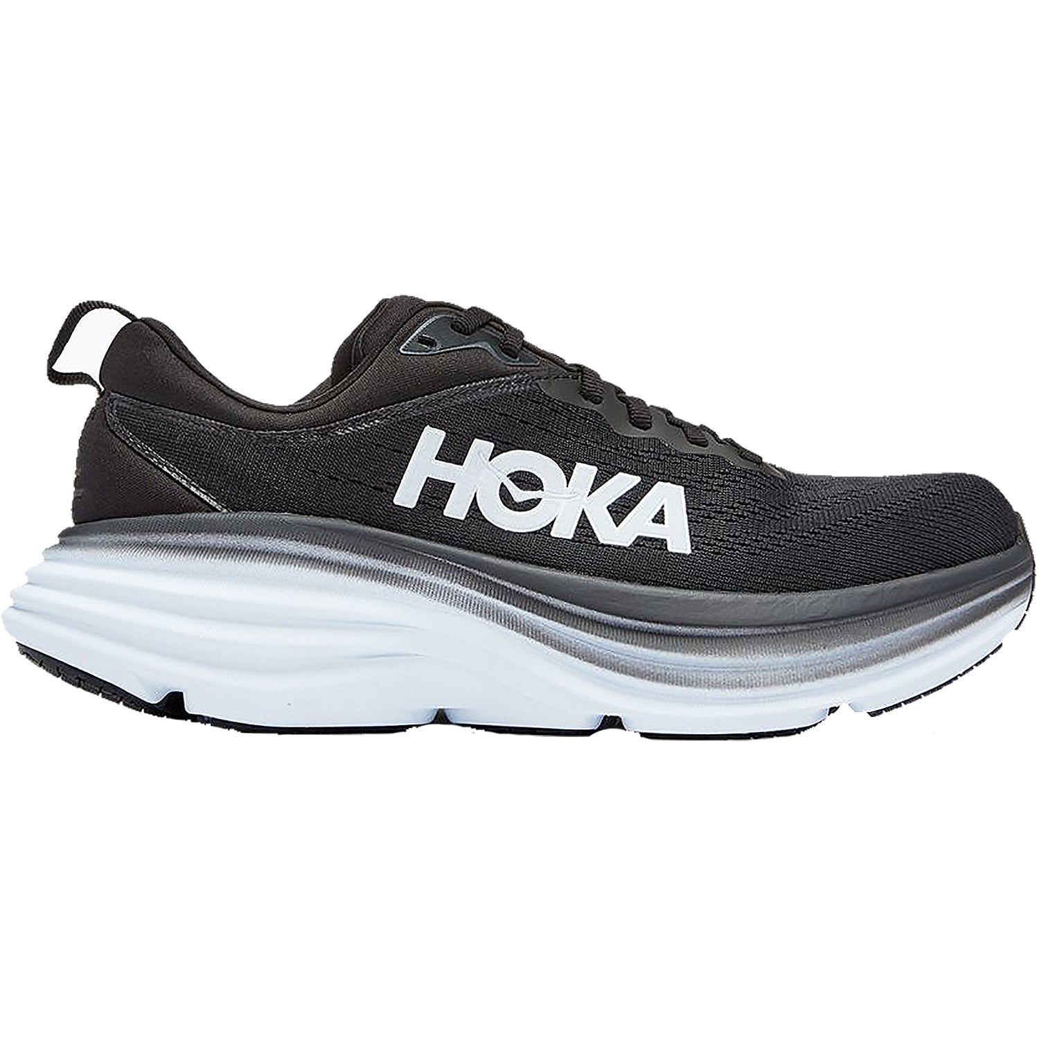 Womens Hoka one one Women's Hoka Bondi 8 Black/White Mesh (Neutral Support) Black/White Mesh