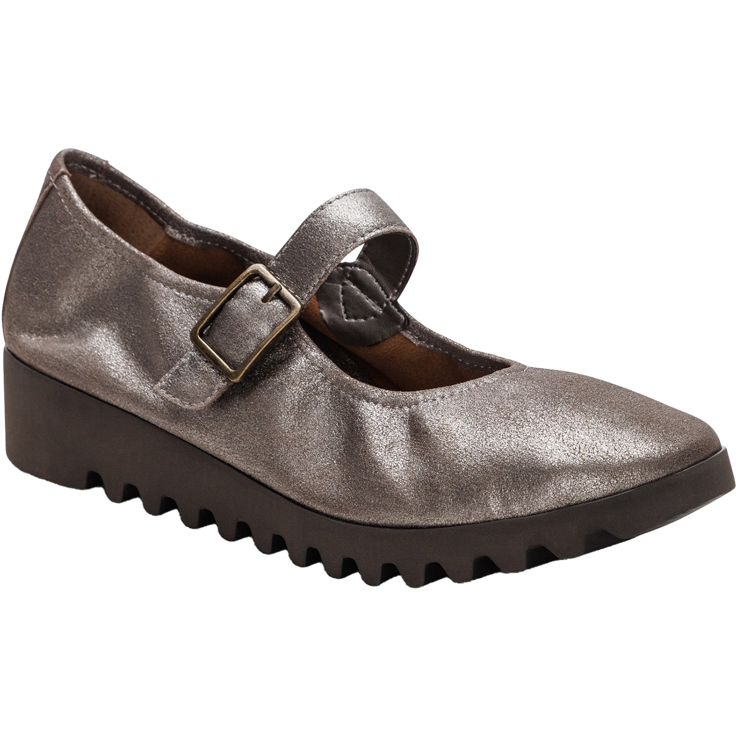 Womens Aetrex Women's Aetrex Joanne Brushed Silver Leather Brushed Silver Leather