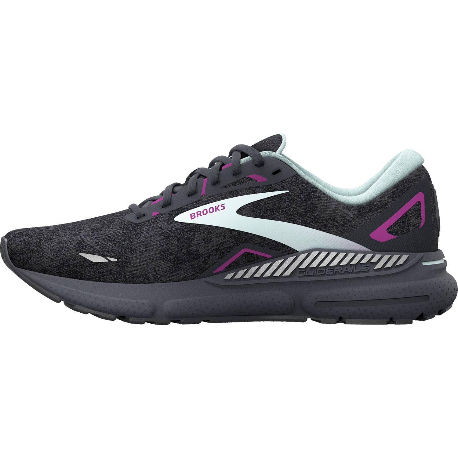 Womens Brooks Women's Brooks Adrenaline GTS 23 Stability Black/Light Blue/Purple Mesh (Stability Support) Black/Light Blue/Purple