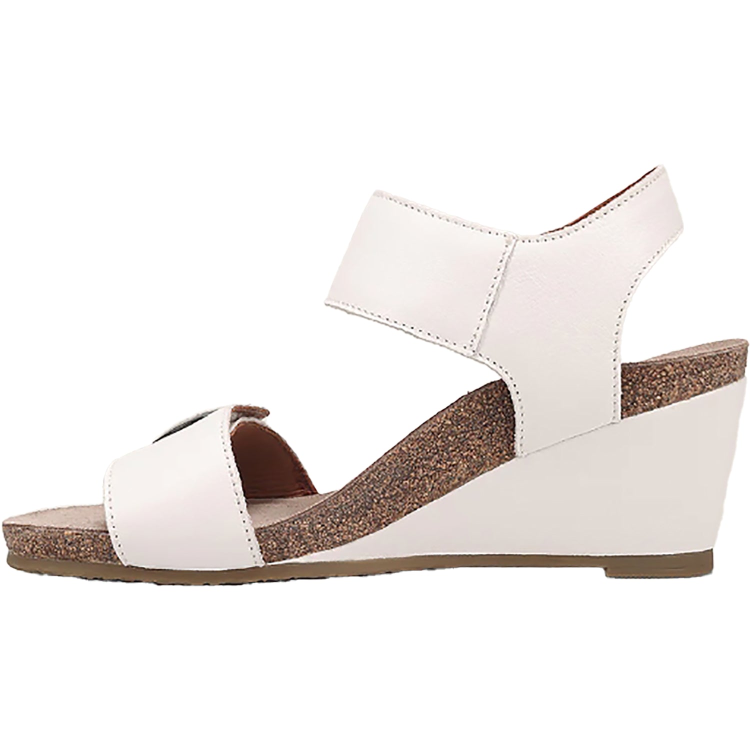 Womens Taos Taos Carousel 3 Women's Wedge Heel Sandals White Leather White Leather
