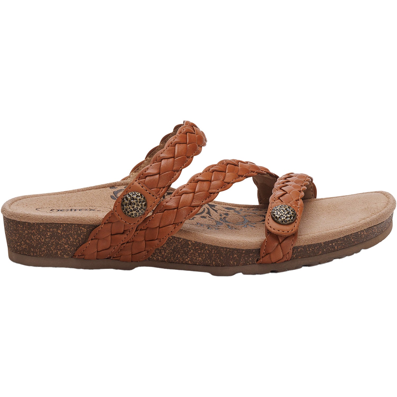 Womens Aetrex Aetrex Josie Braided Women's Slide Sandals Ginger Ginger