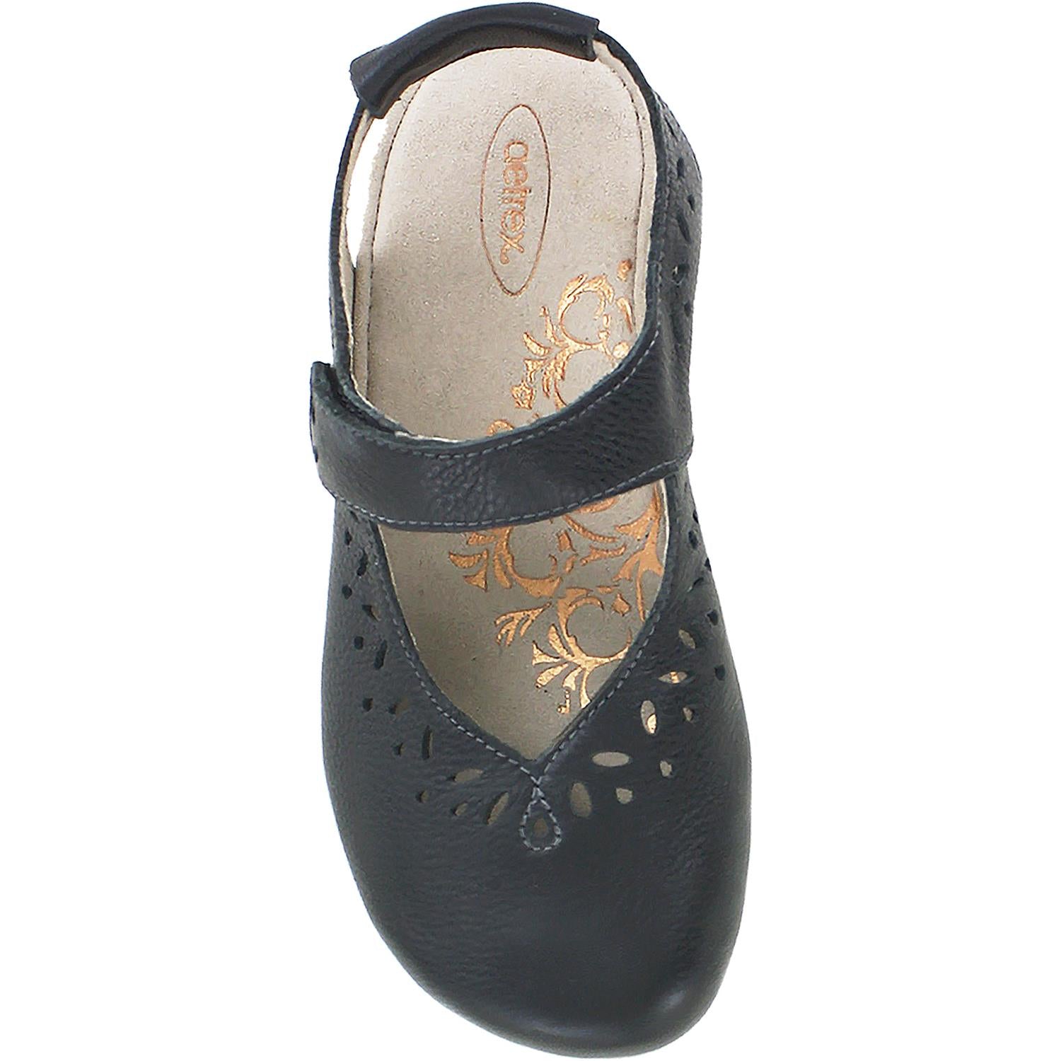 Womens Aetrex Aetrex Cheryl Women's Sling Back Mary Janes Black Leather Black Leather