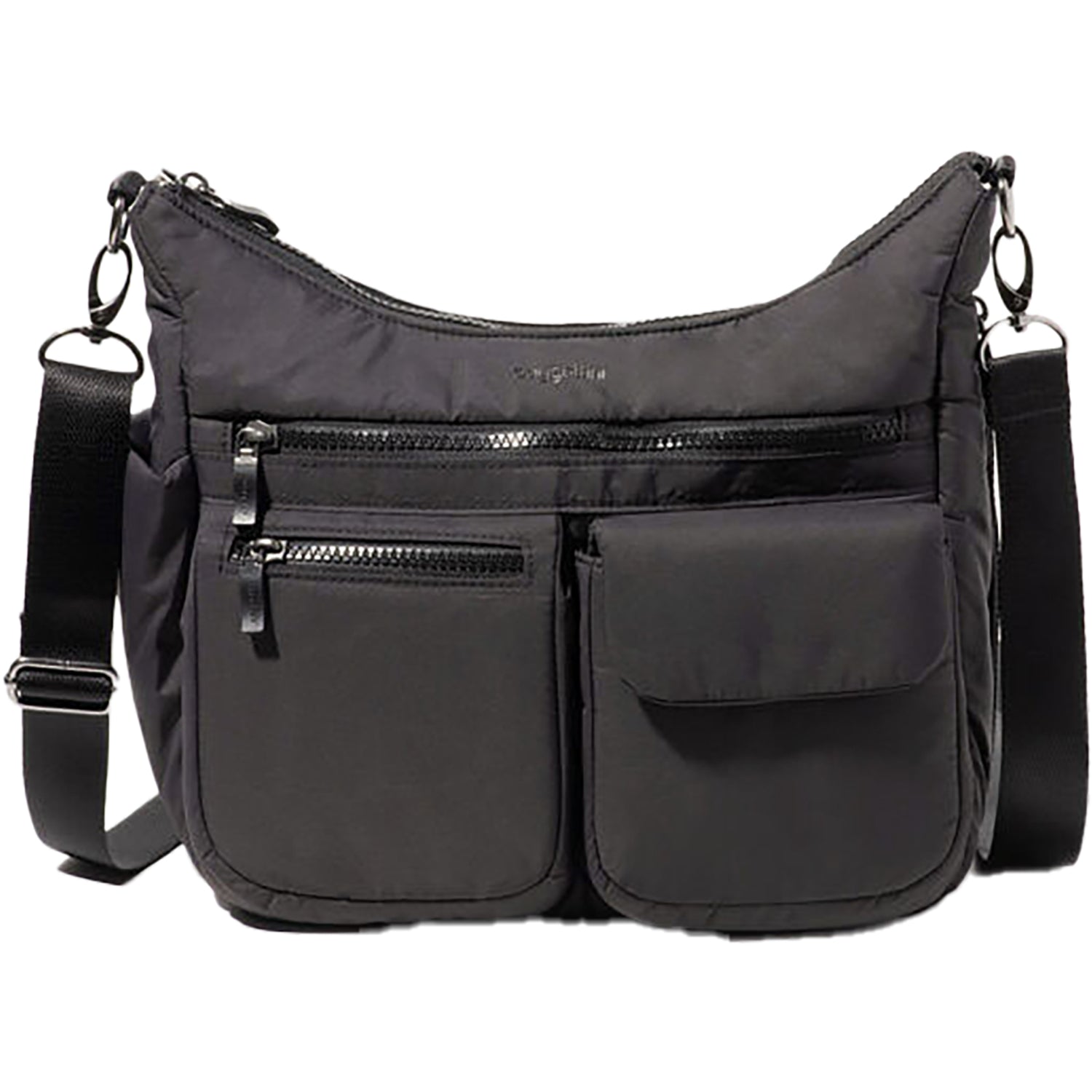 Womens Baggallini Baggallini Modern Everywhere Hobo Handbag Black Puff Nylon Black Puff Nylon