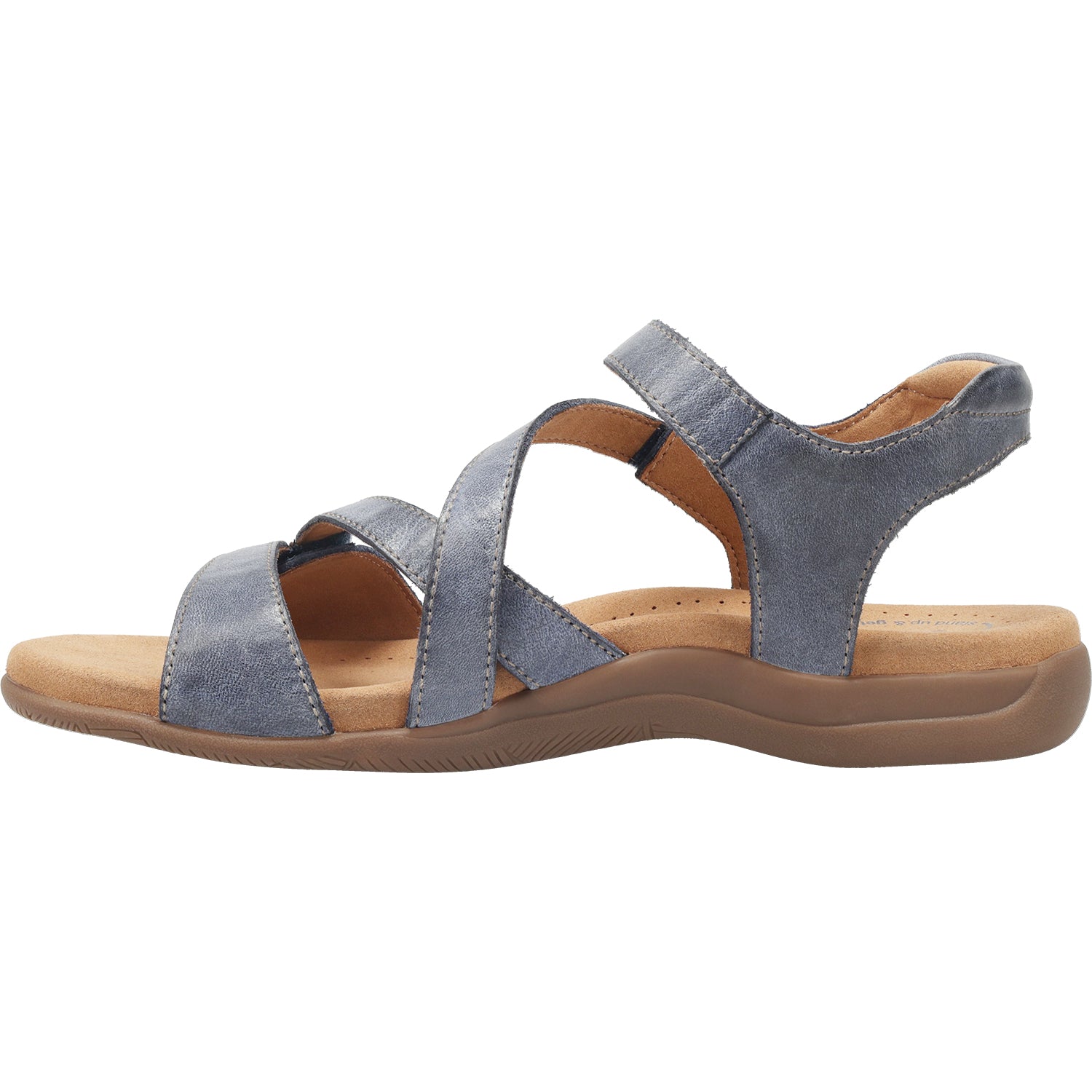 Womens Taos Taos Big Time Women's Ankle Strap Sandals Dark Blue Leather Dark Blue Leather