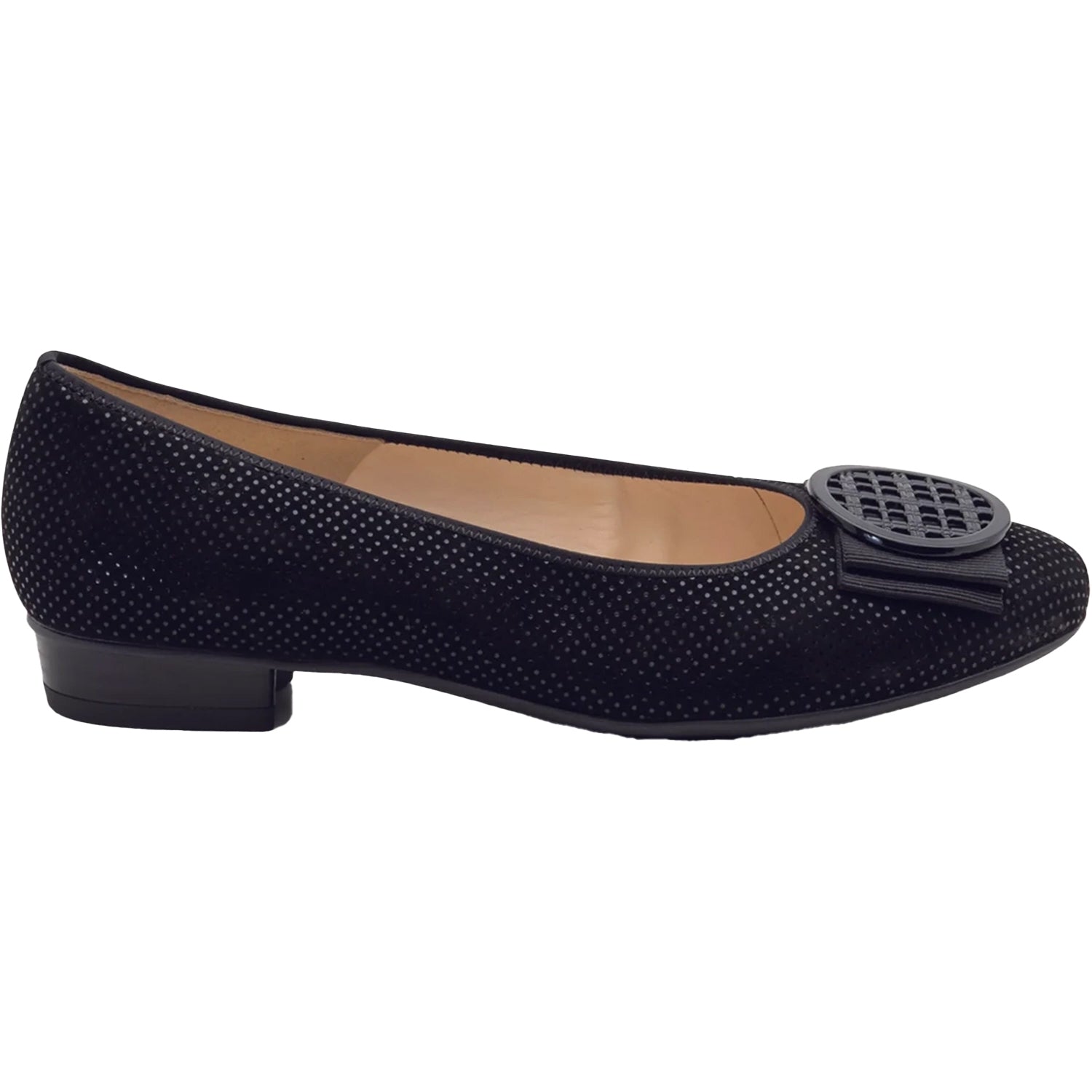 Womens Ara shoes Ara Bambi Women's Slip On Flats Black Puntikid Suede Black Puntikid Suede