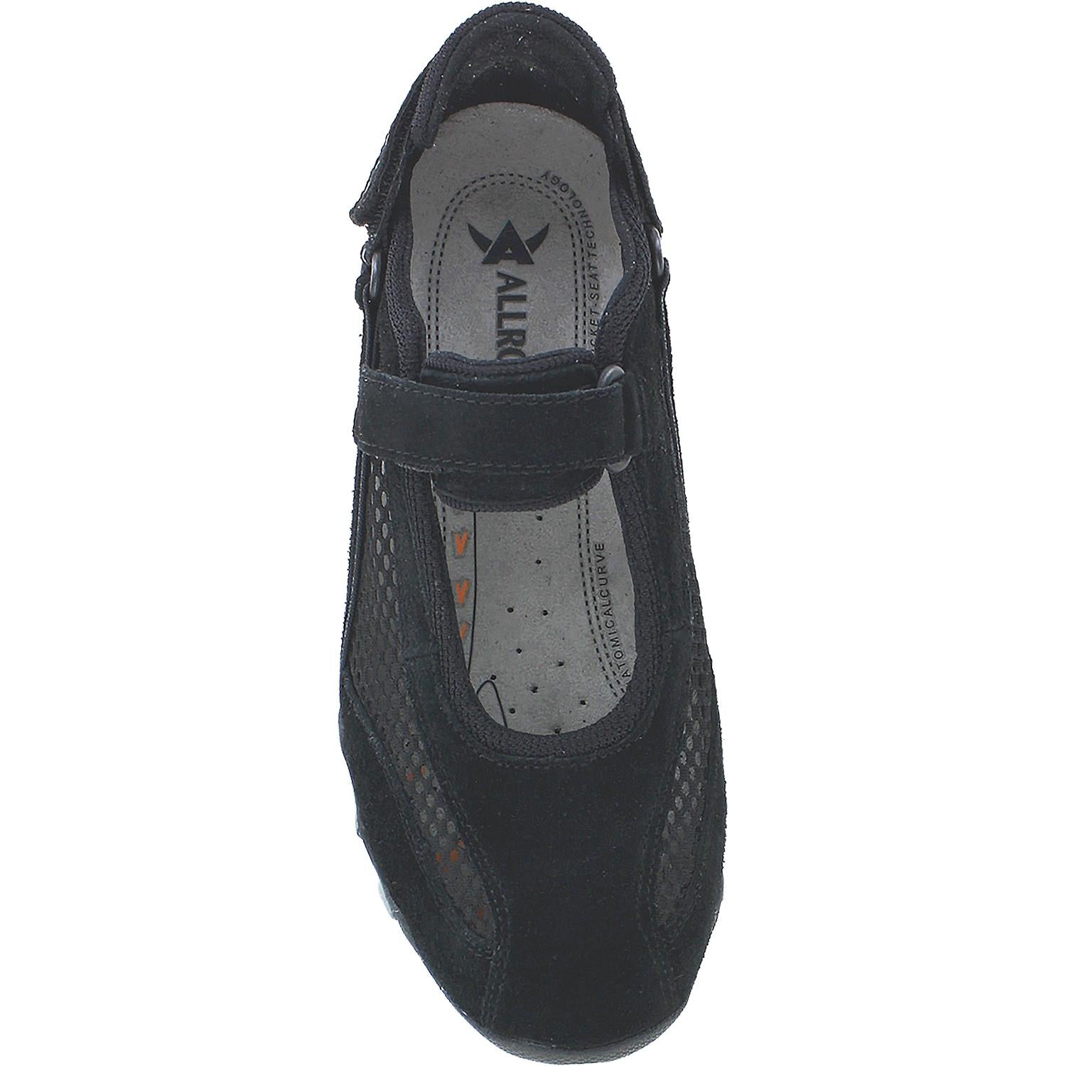 Womens Allrounder by mephisto Allrounder by Mephisto Niro Women's Mary Janes Black/Black Suede/Mesh Black/Black Suede/Mesh