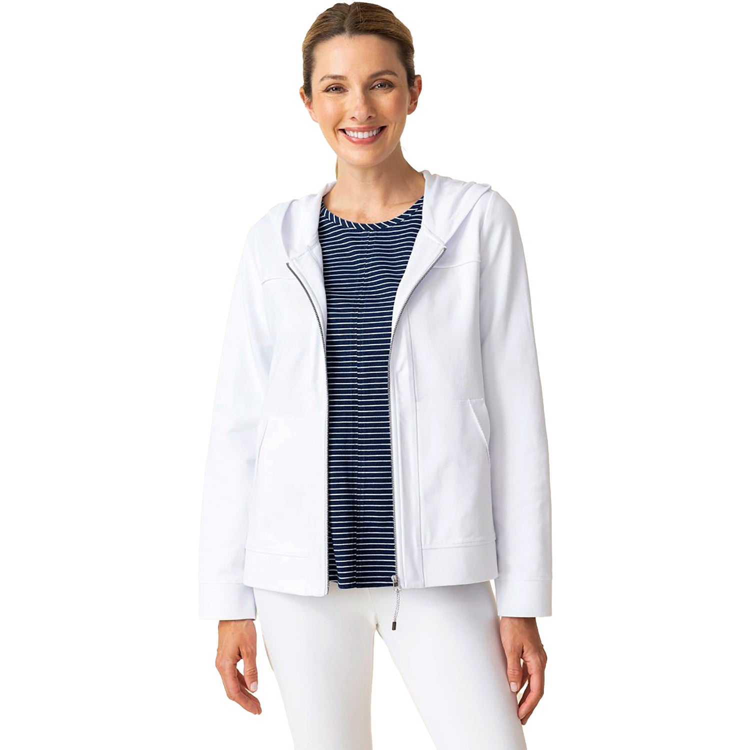 Womens Habitat Habitat French Terry Monterey Jacket Women's Outerwear White White